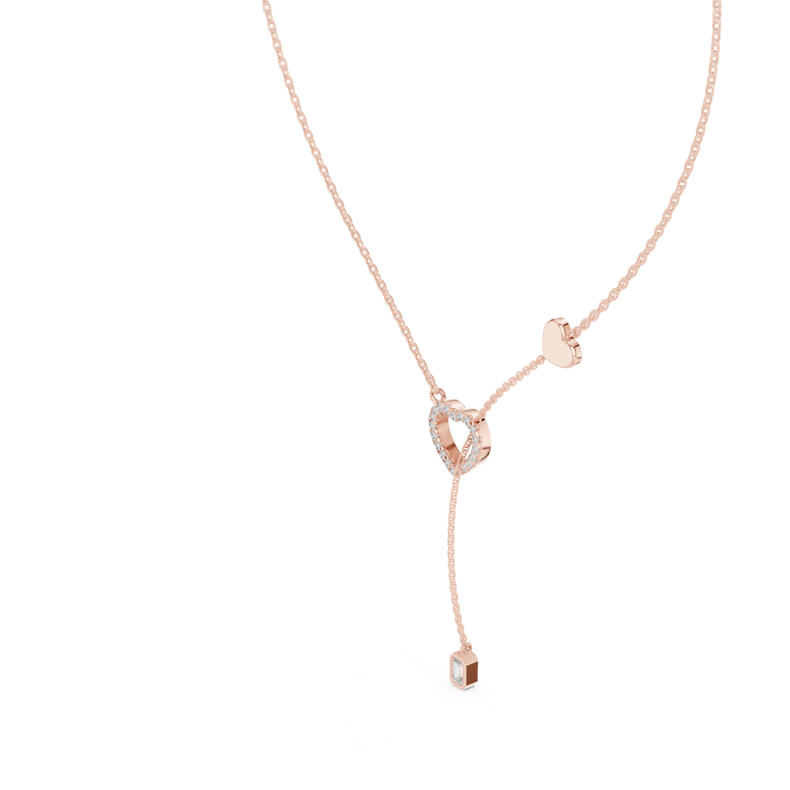 Amara Heart Lariat Pendant Necklace
