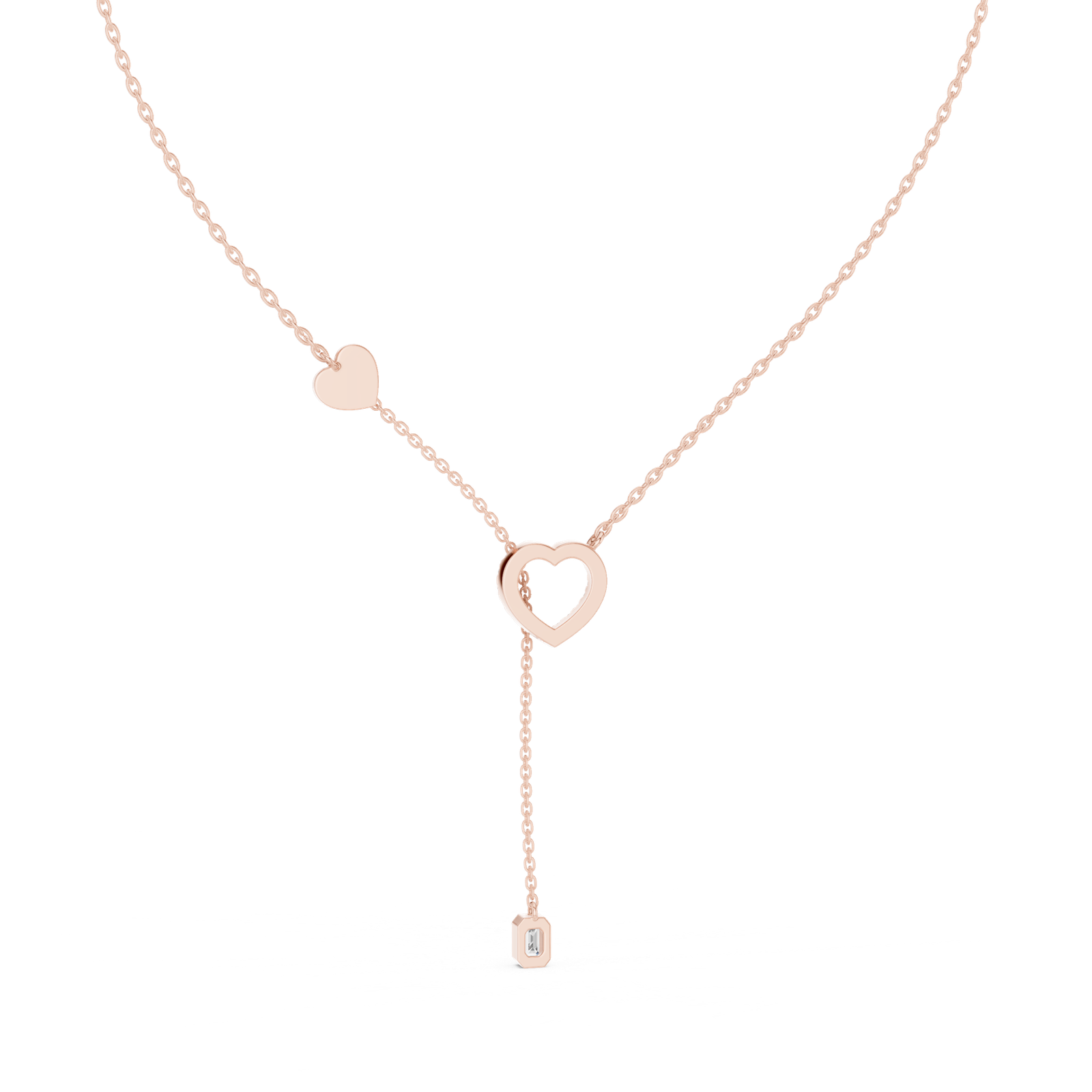 Amara Heart Lariat Pendant Necklace