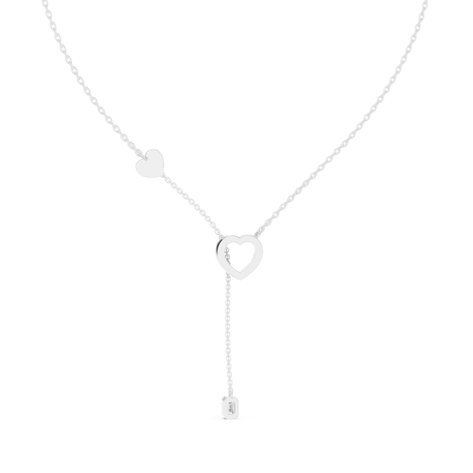 Amara Heart Lariat Pendant Necklace