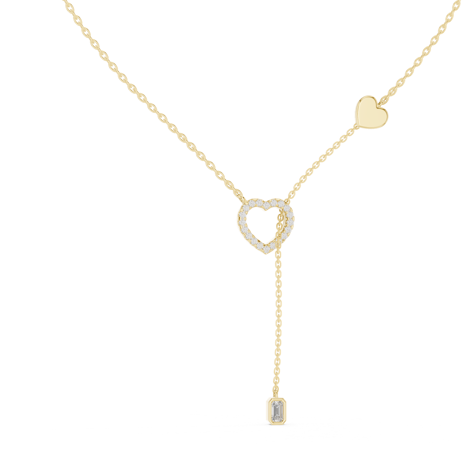 Amara Heart Lariat Pendant Necklace