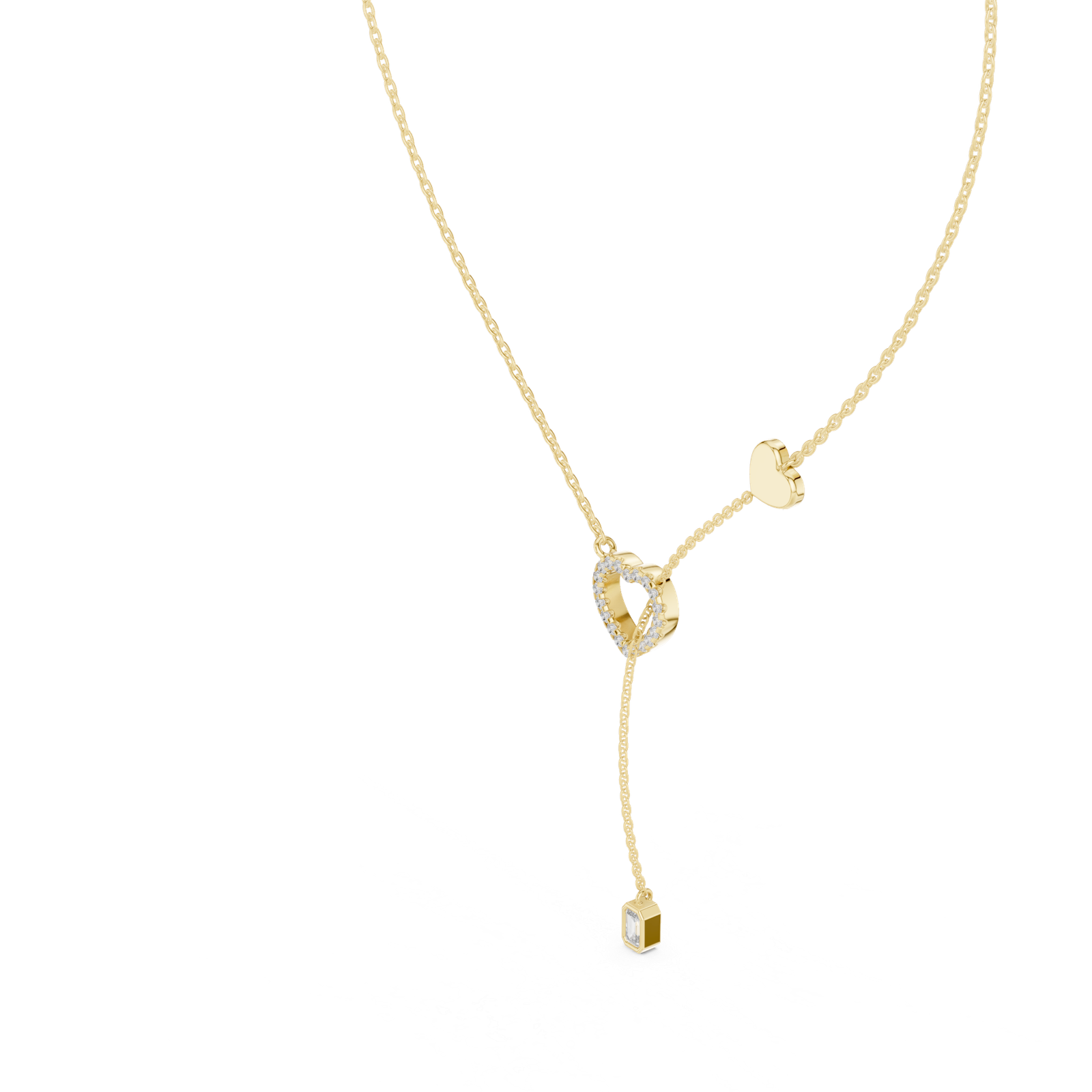 Amara Heart Lariat Pendant Necklace