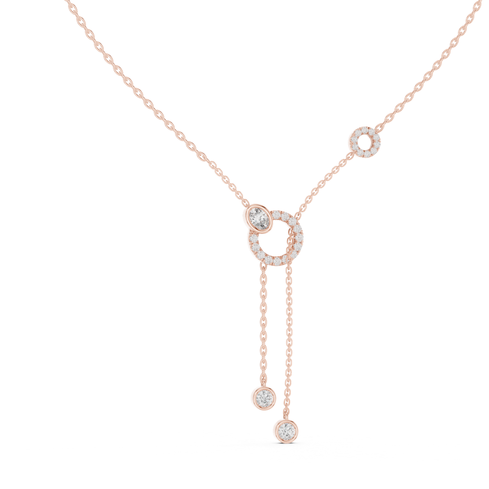Céleste Circle Drop Lariat Pendant
