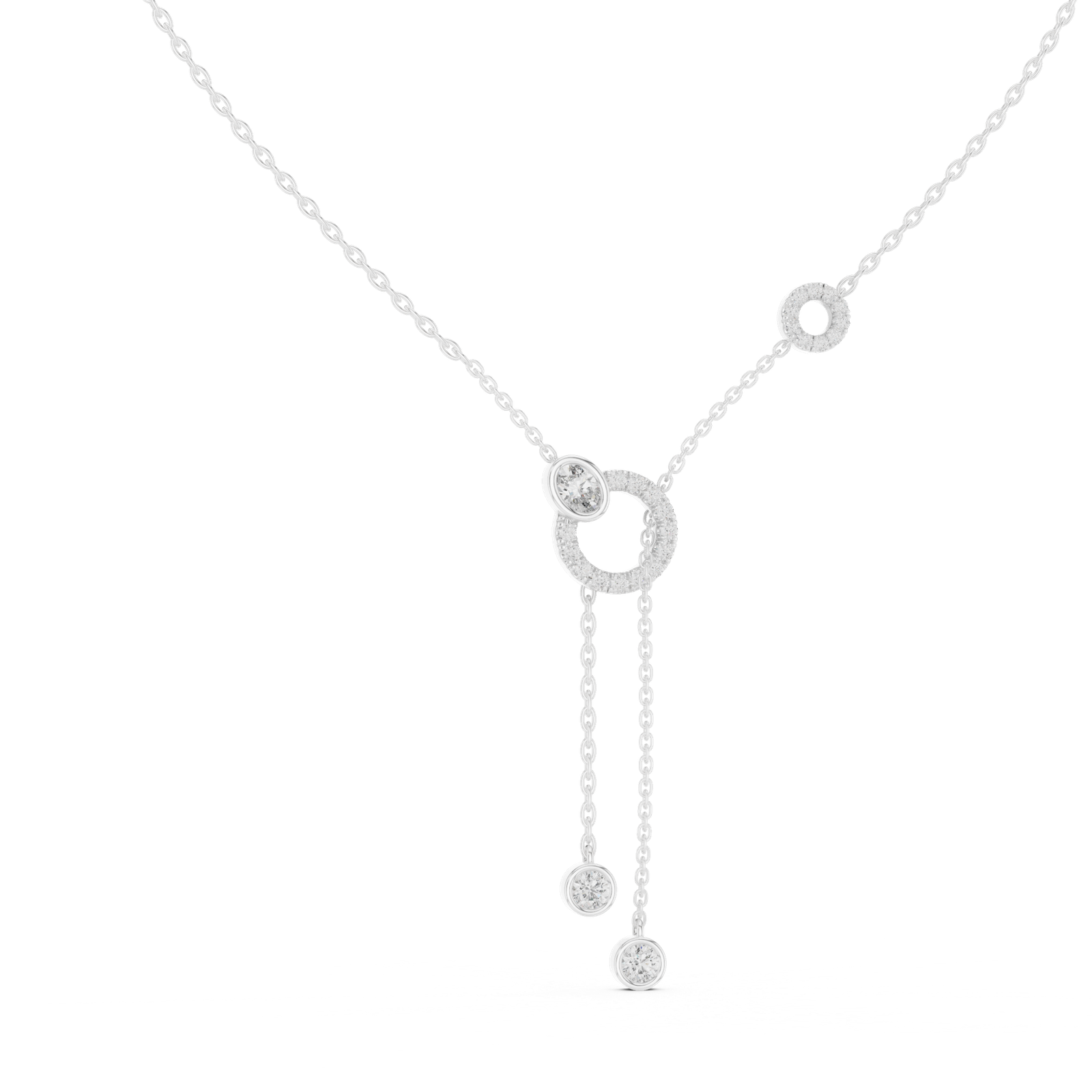 Céleste Circle Drop Lariat Pendant