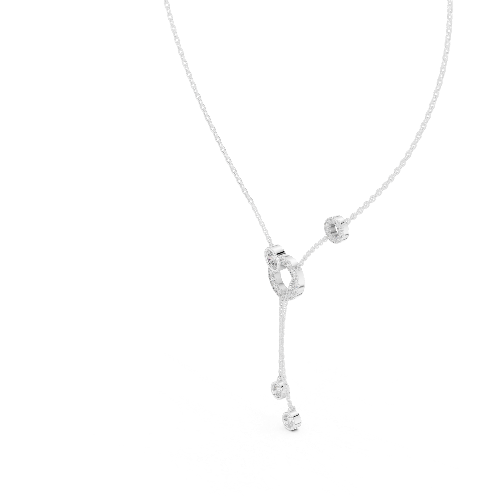 Céleste Circle Drop Lariat Pendant