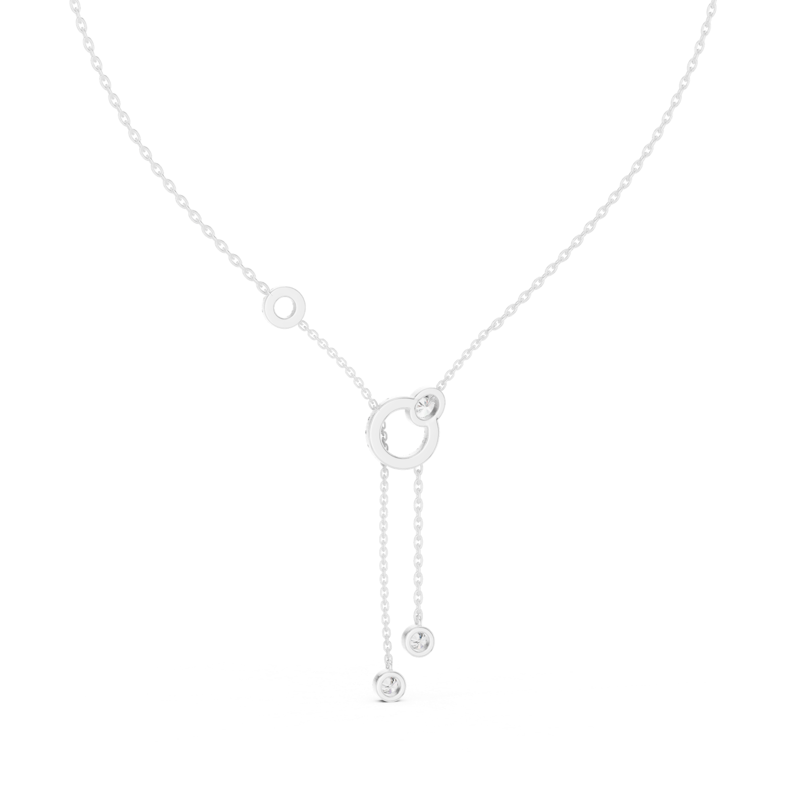 Céleste Circle Drop Lariat Pendant