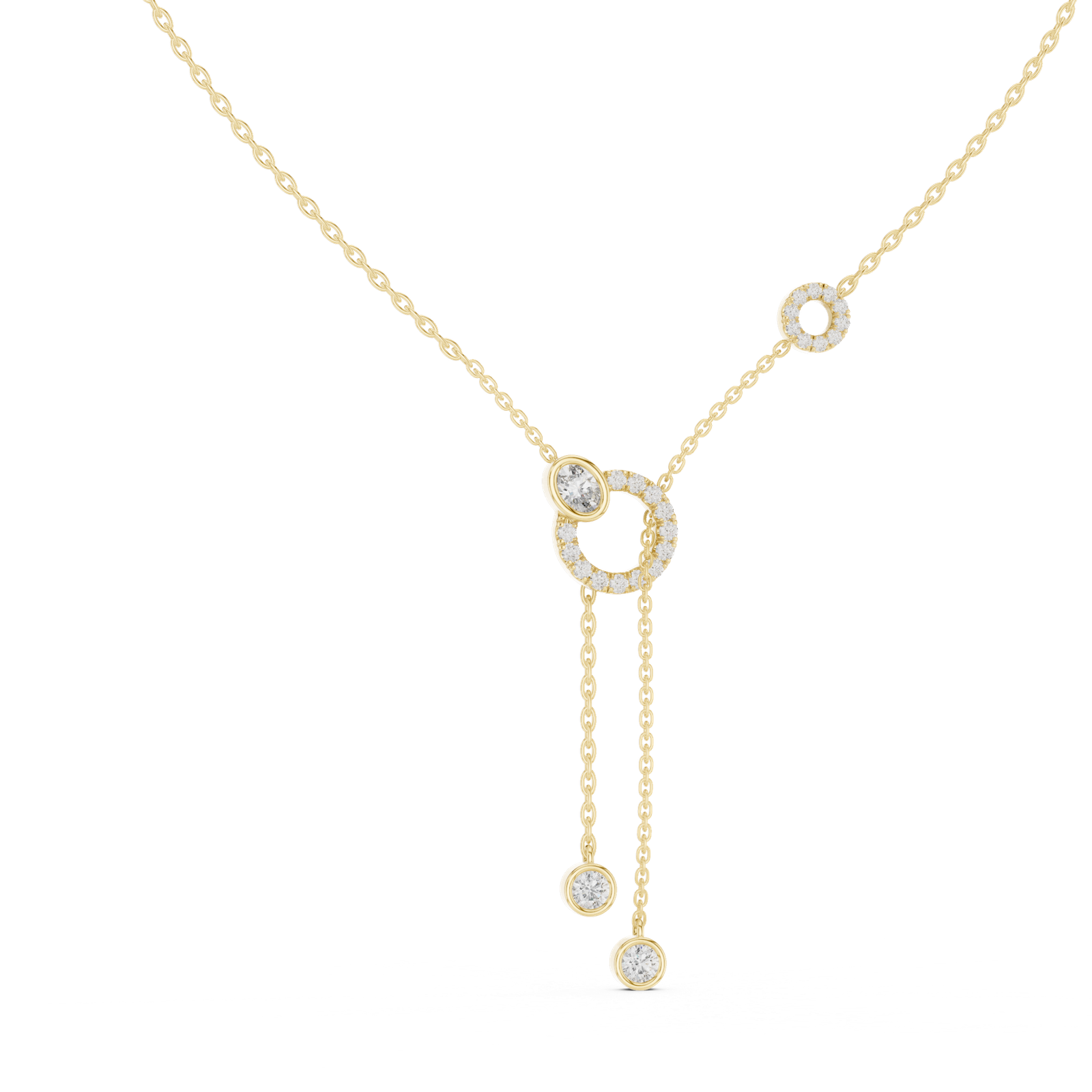 Céleste Circle Drop Lariat Pendant