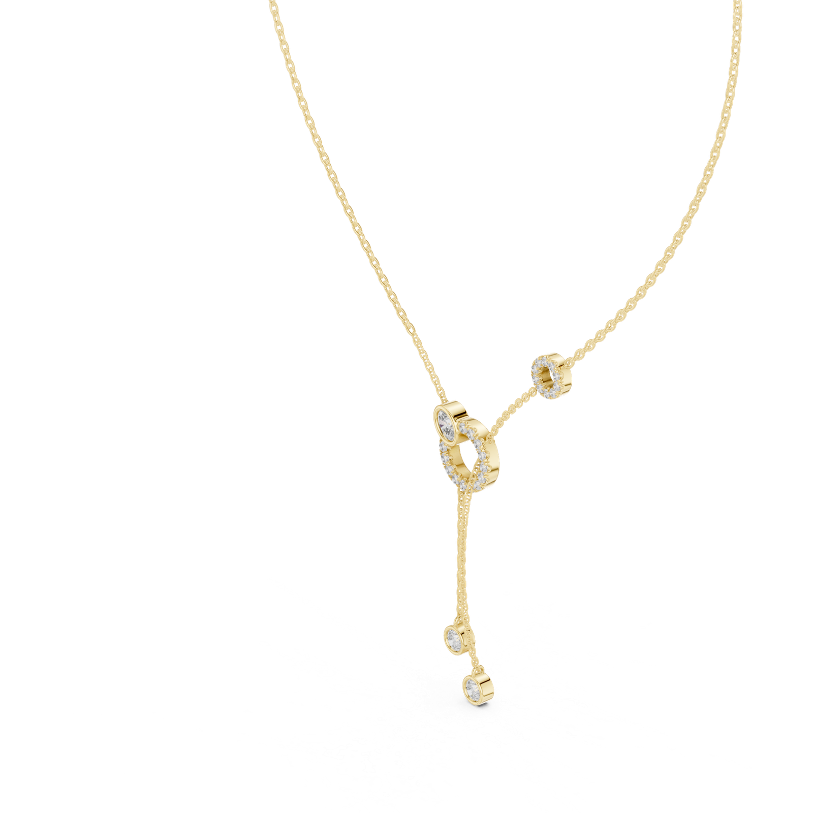 Céleste Circle Drop Lariat Pendant