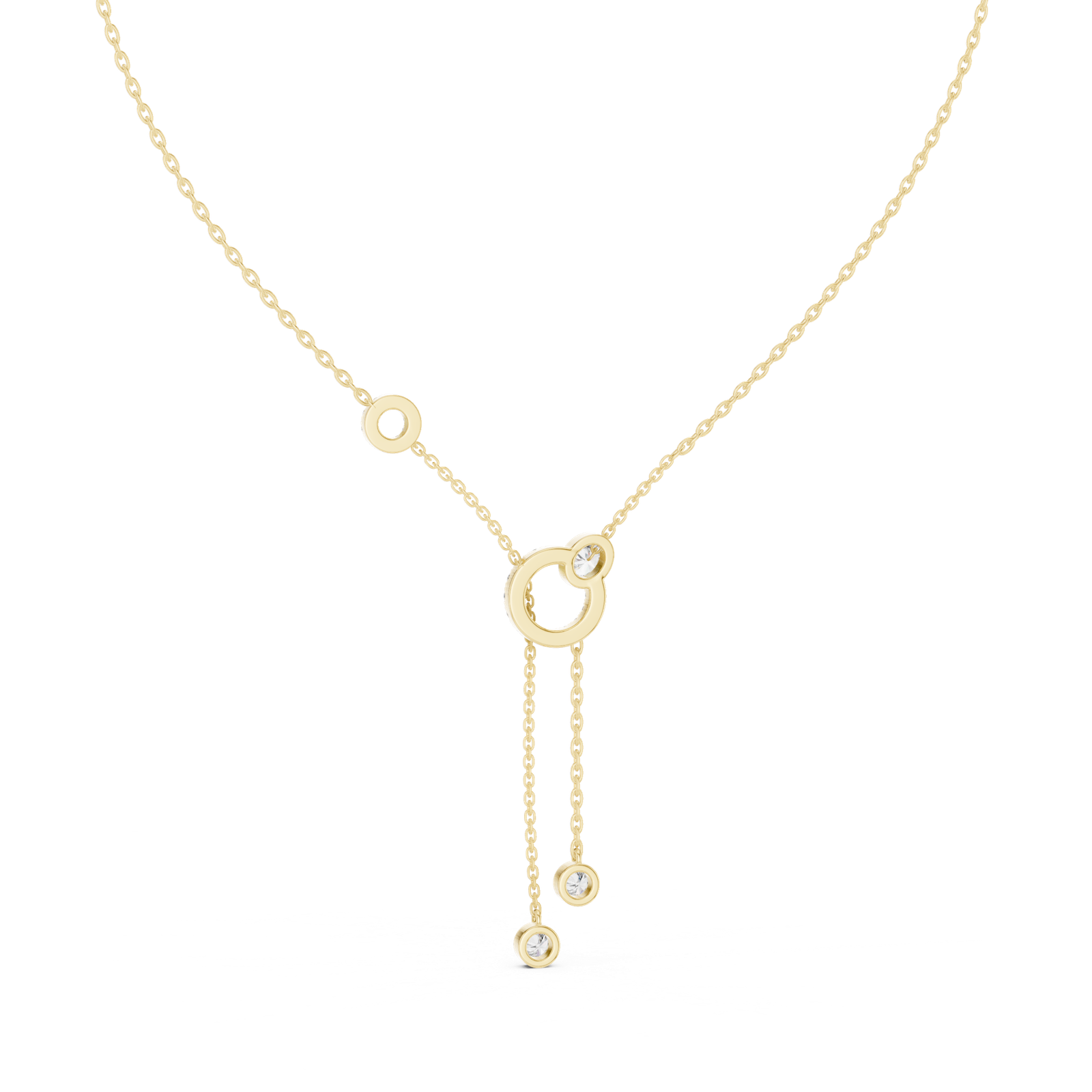 Céleste Circle Drop Lariat Pendant