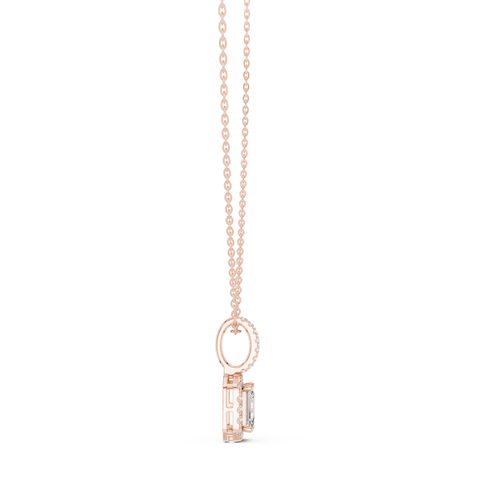 Valentina Emerald Halo Pendant