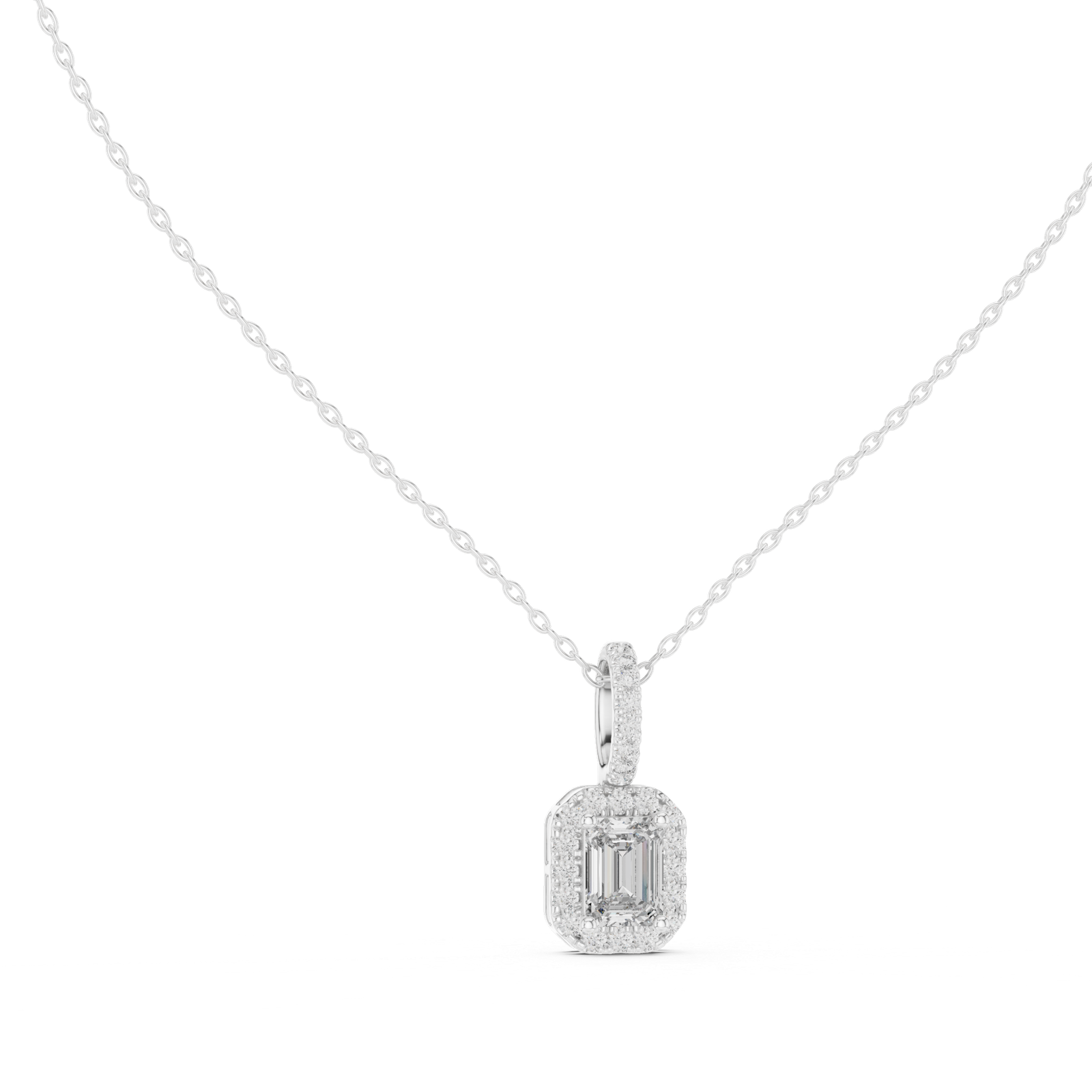 Valentina Emerald Halo Pendant