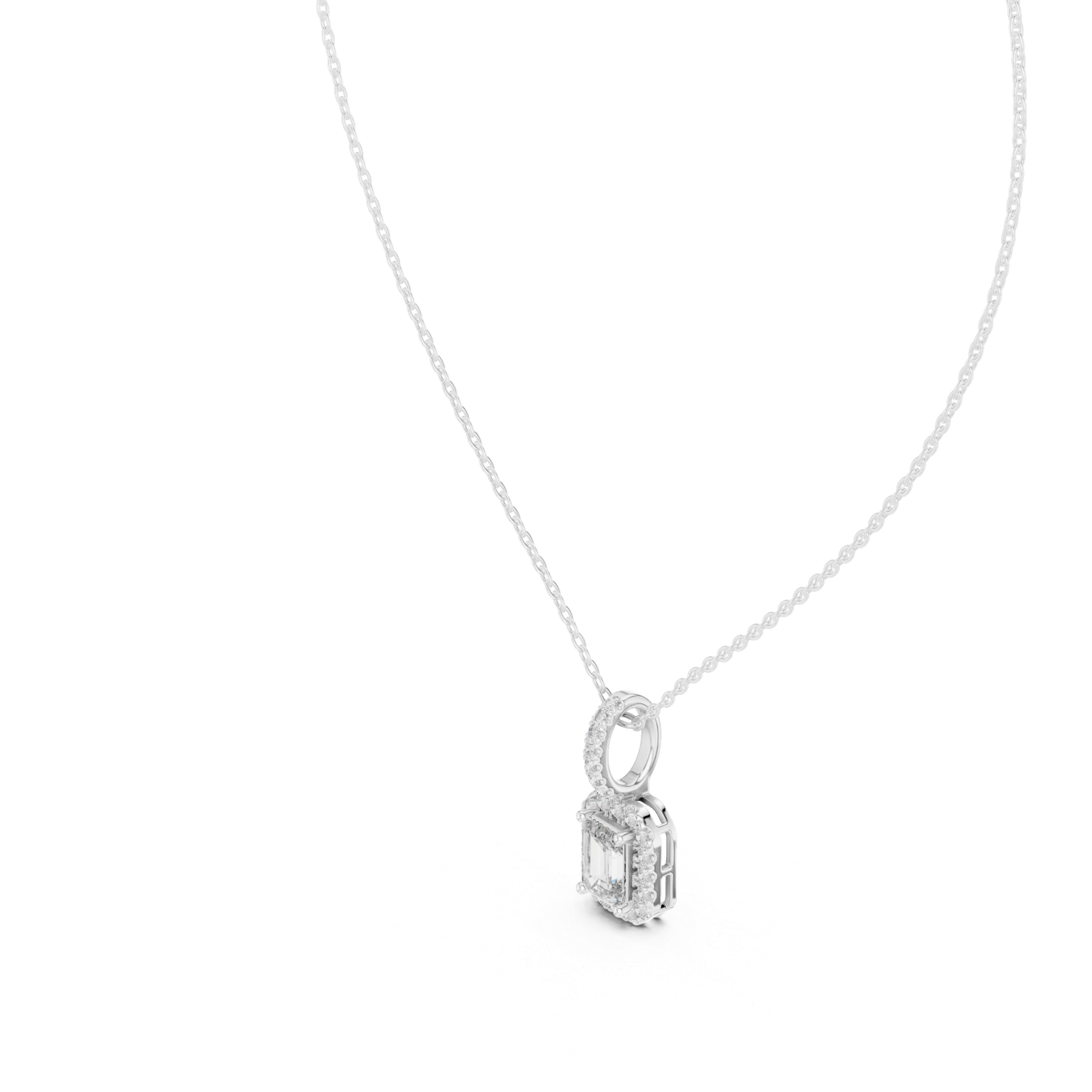 Valentina Emerald Halo Pendant