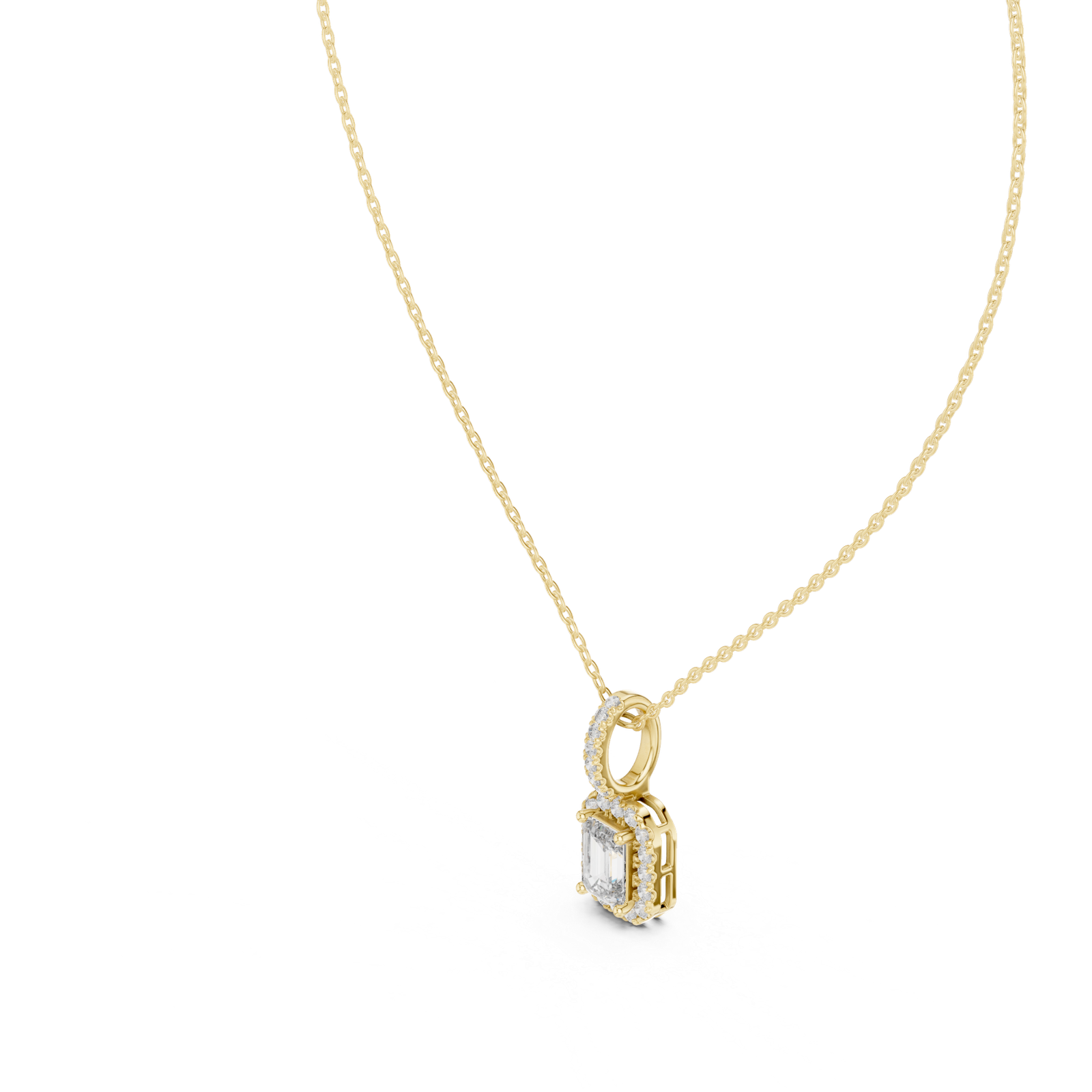 Valentina Emerald Halo Pendant