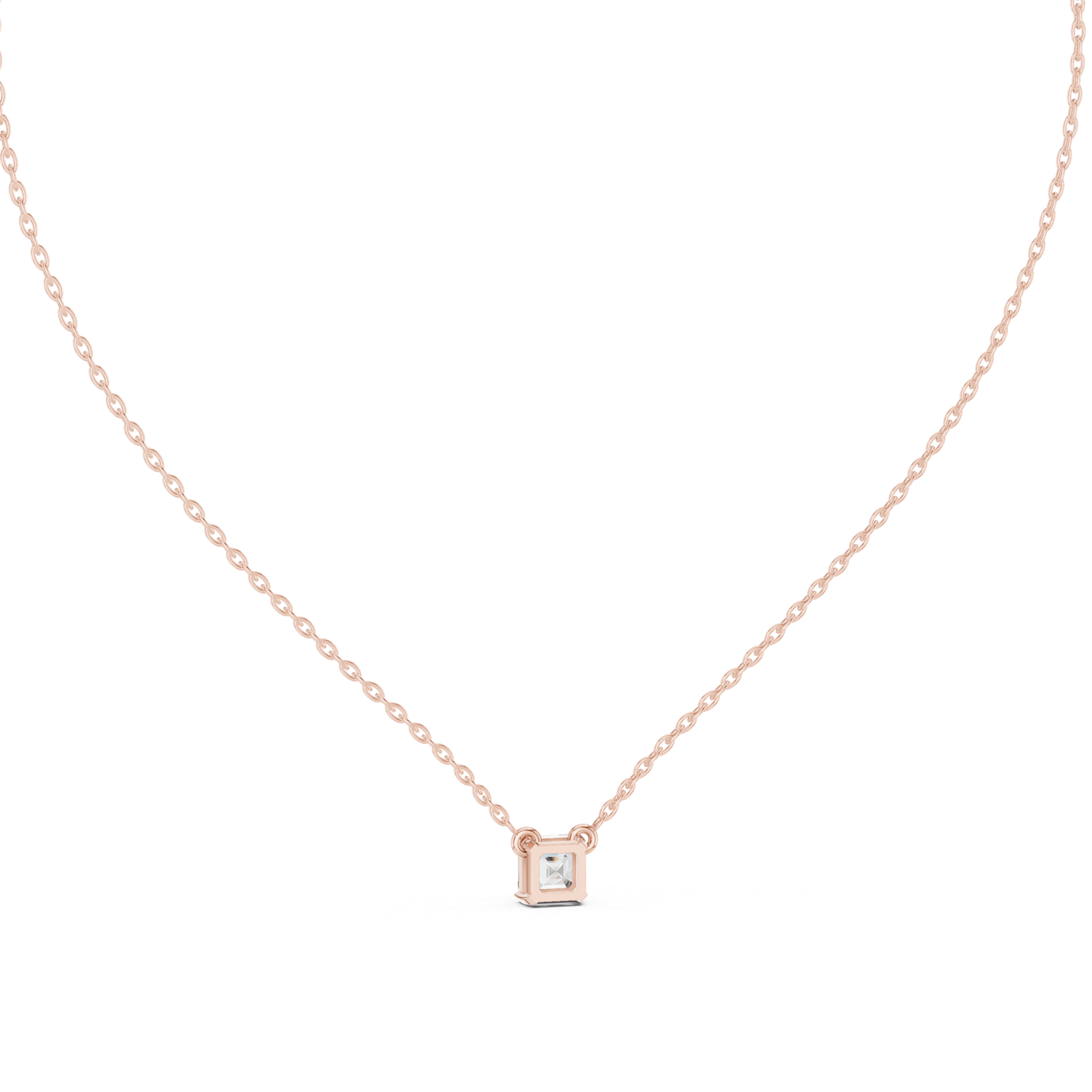 Isadora Square Emerald Solitaire Pendant