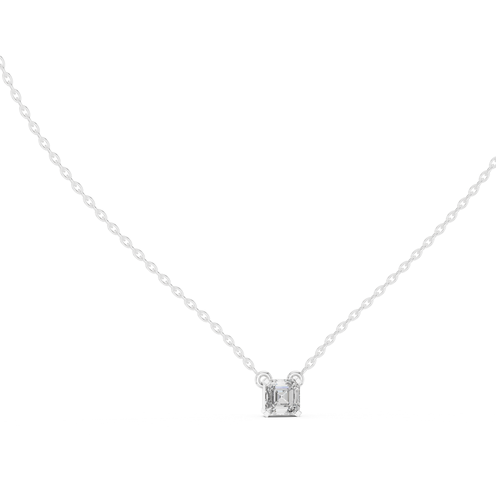 Isadora Square Emerald Solitaire Pendant