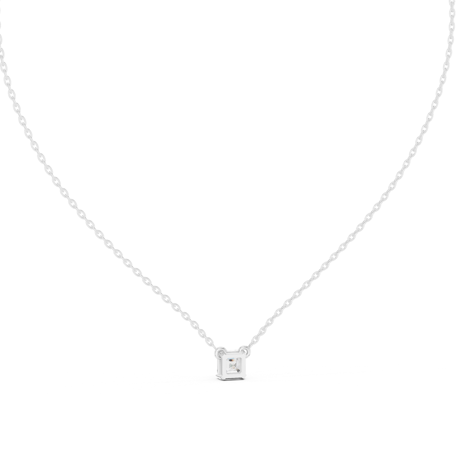 Isadora Square Emerald Solitaire Pendant