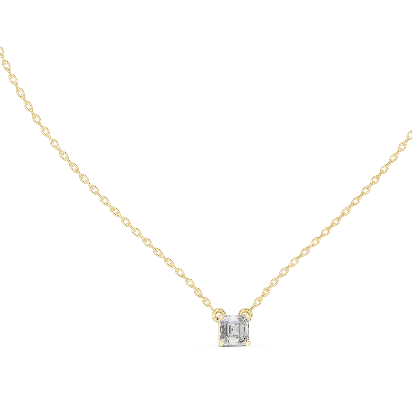 Isadora Square Emerald Solitaire Pendant