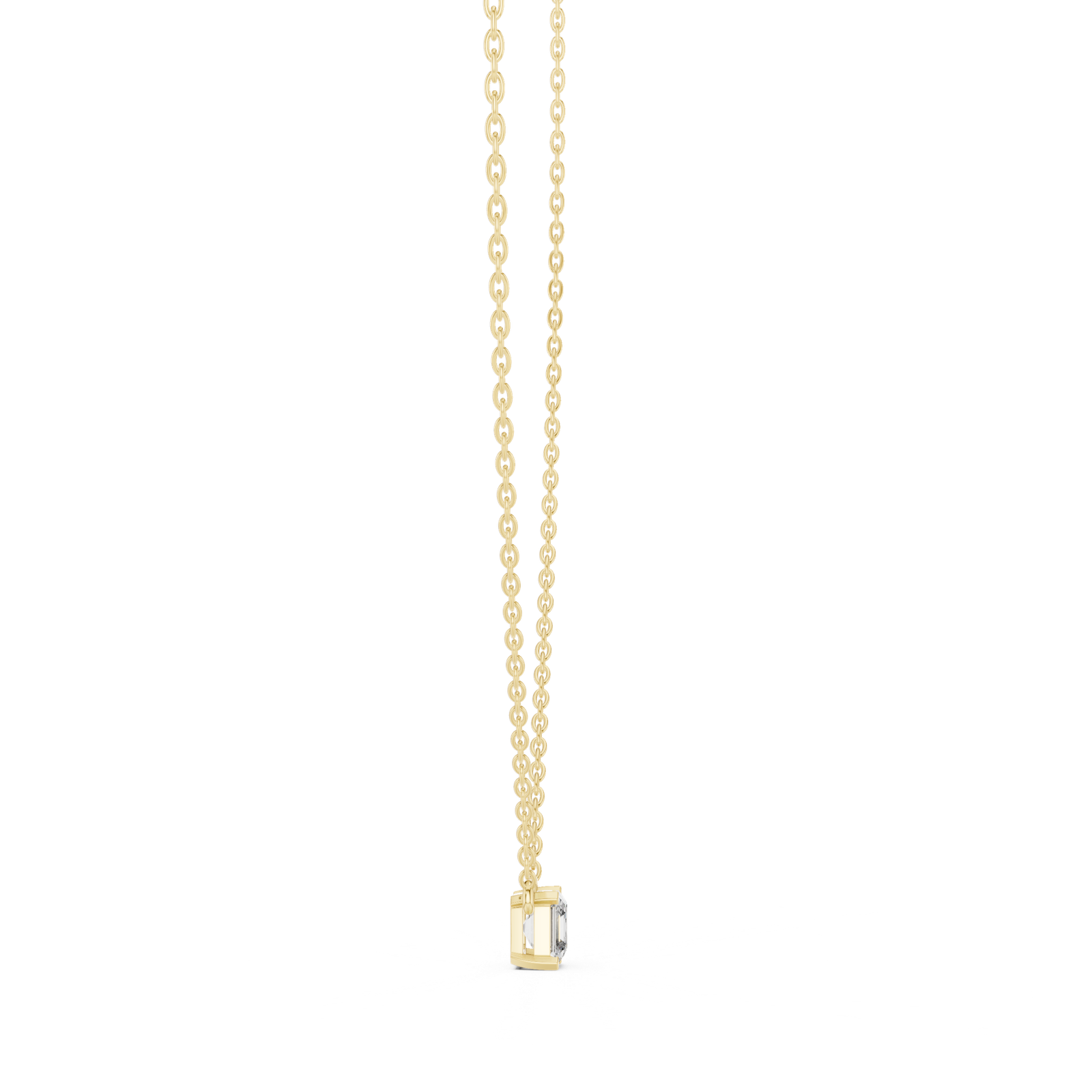 Isadora Square Emerald Solitaire Pendant