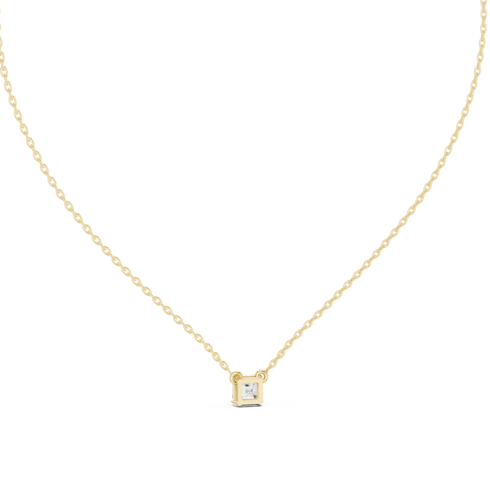 Isadora Square Emerald Solitaire Pendant