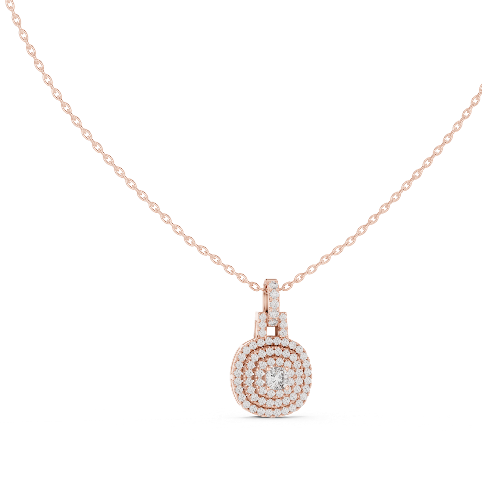Marquise Round Halo Statement Pendant