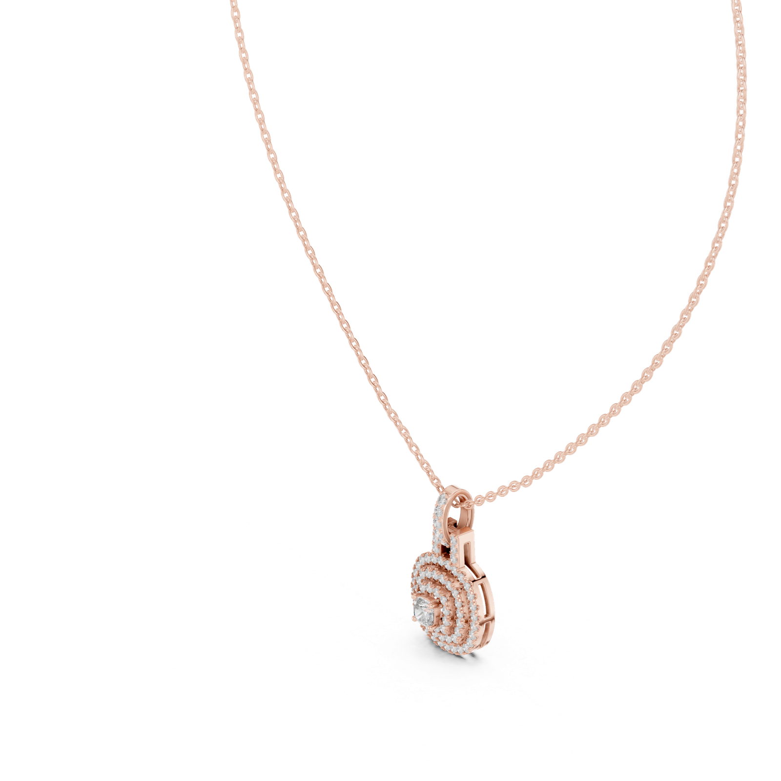 Marquise Round Halo Statement Pendant