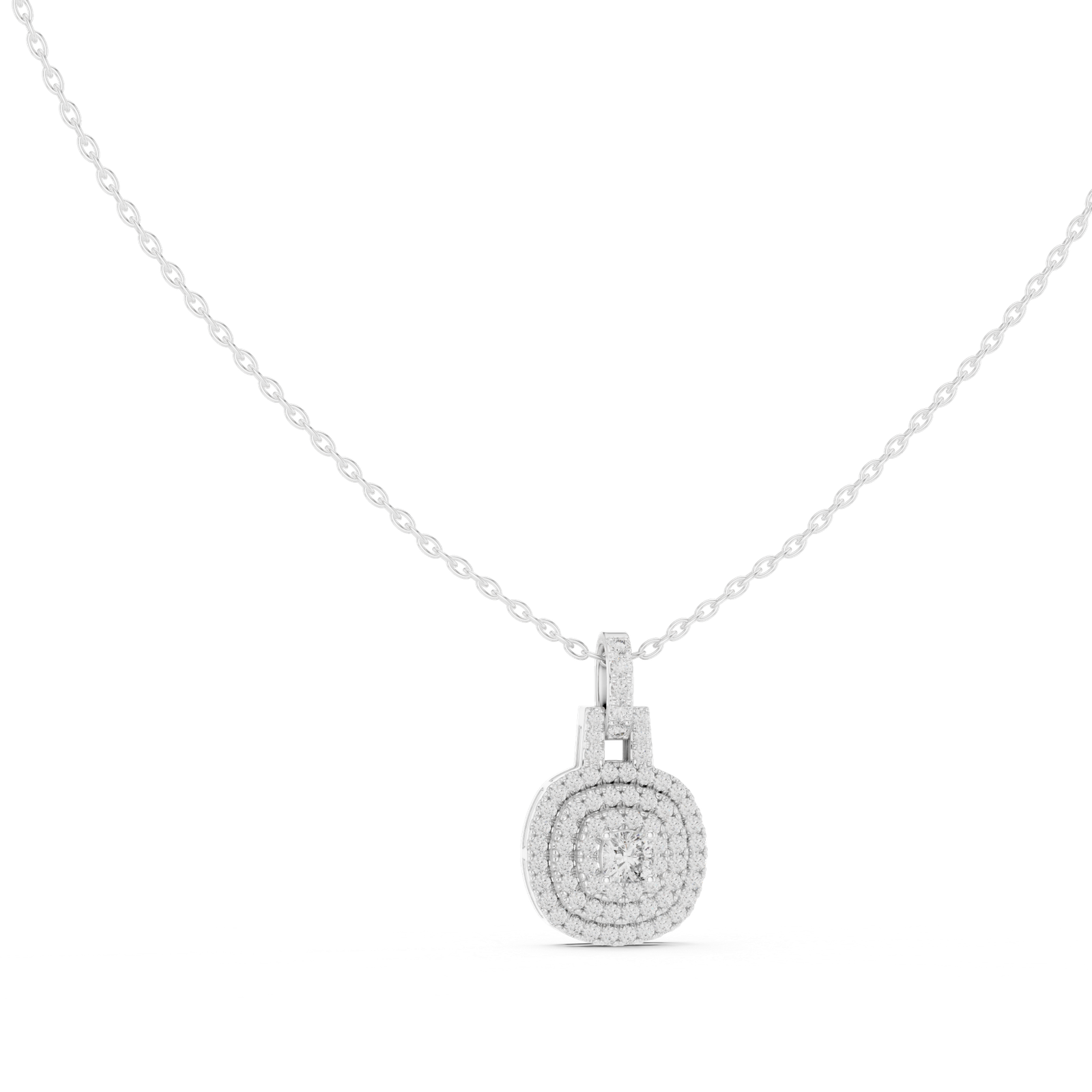 Marquise Round Halo Statement Pendant