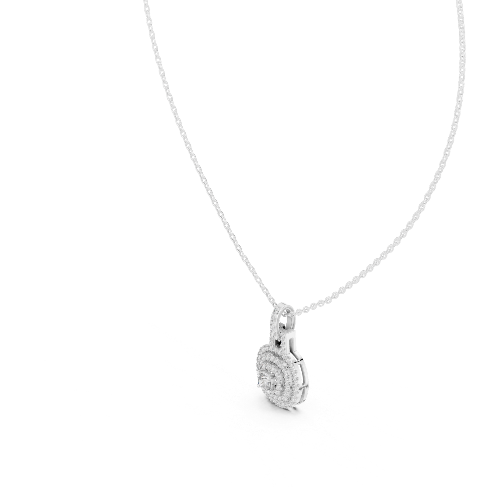 Marquise Round Halo Statement Pendant