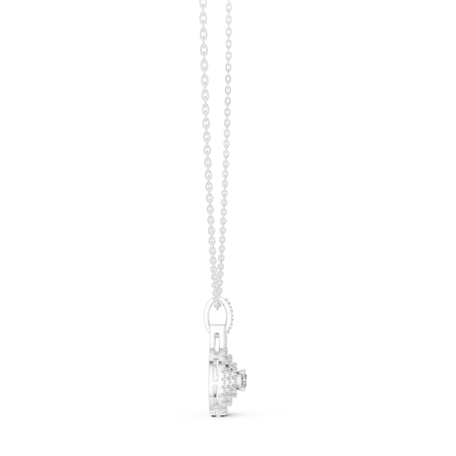 Marquise Round Halo Statement Pendant