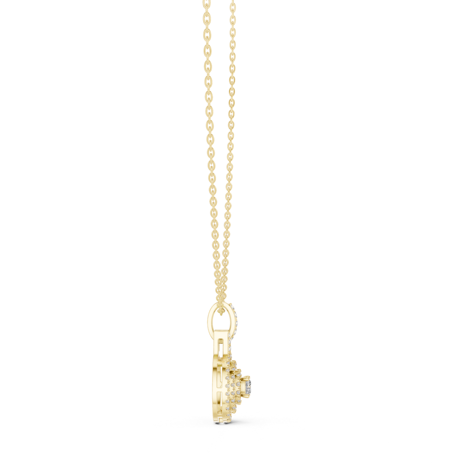 Marquise Round Halo Statement Pendant