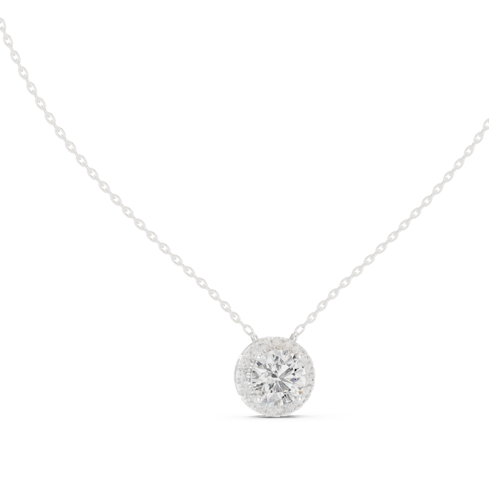 Lucent Round Halo Pendant