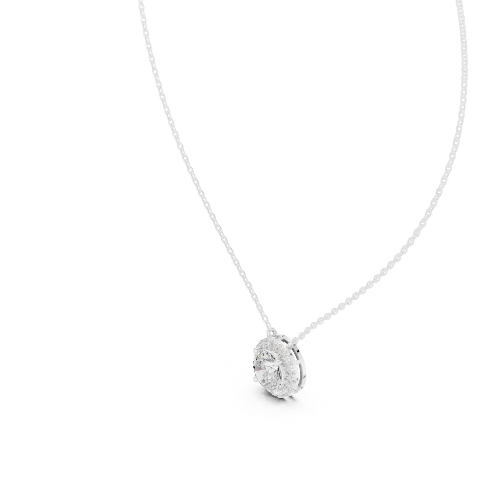 Lucent Round Halo Pendant