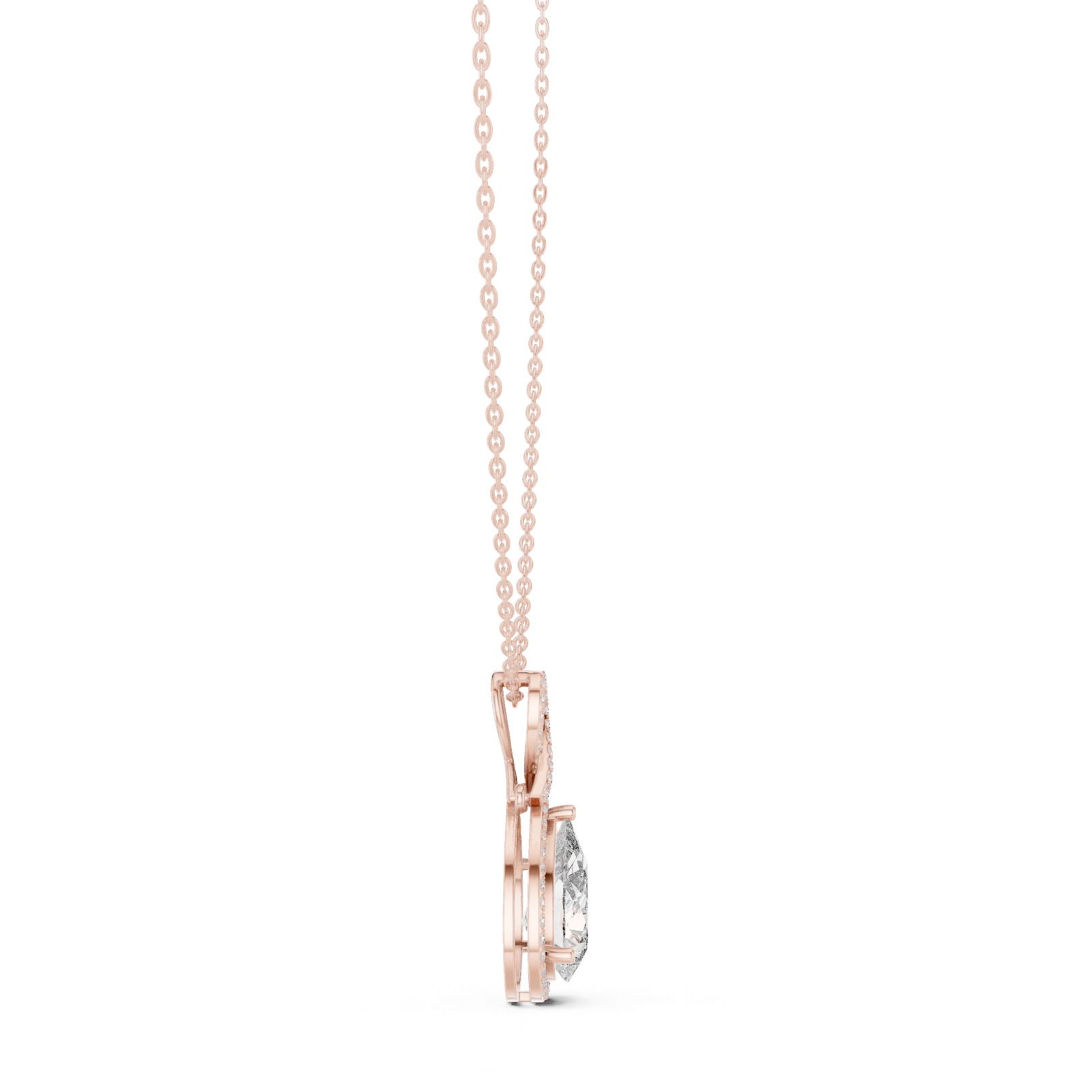 Alessia Pear Halo Statement Pendant
