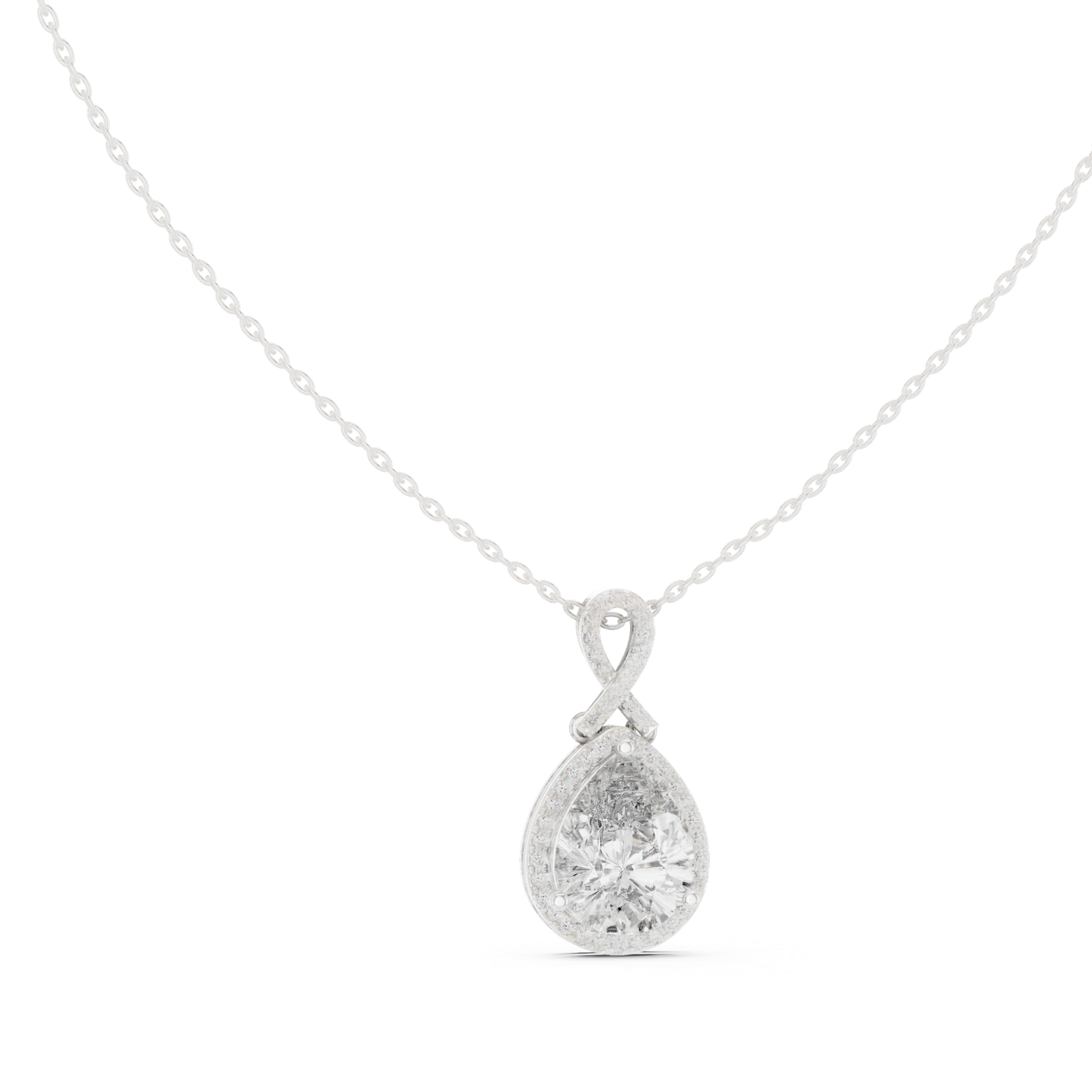 Alessia Pear Halo Statement Pendant