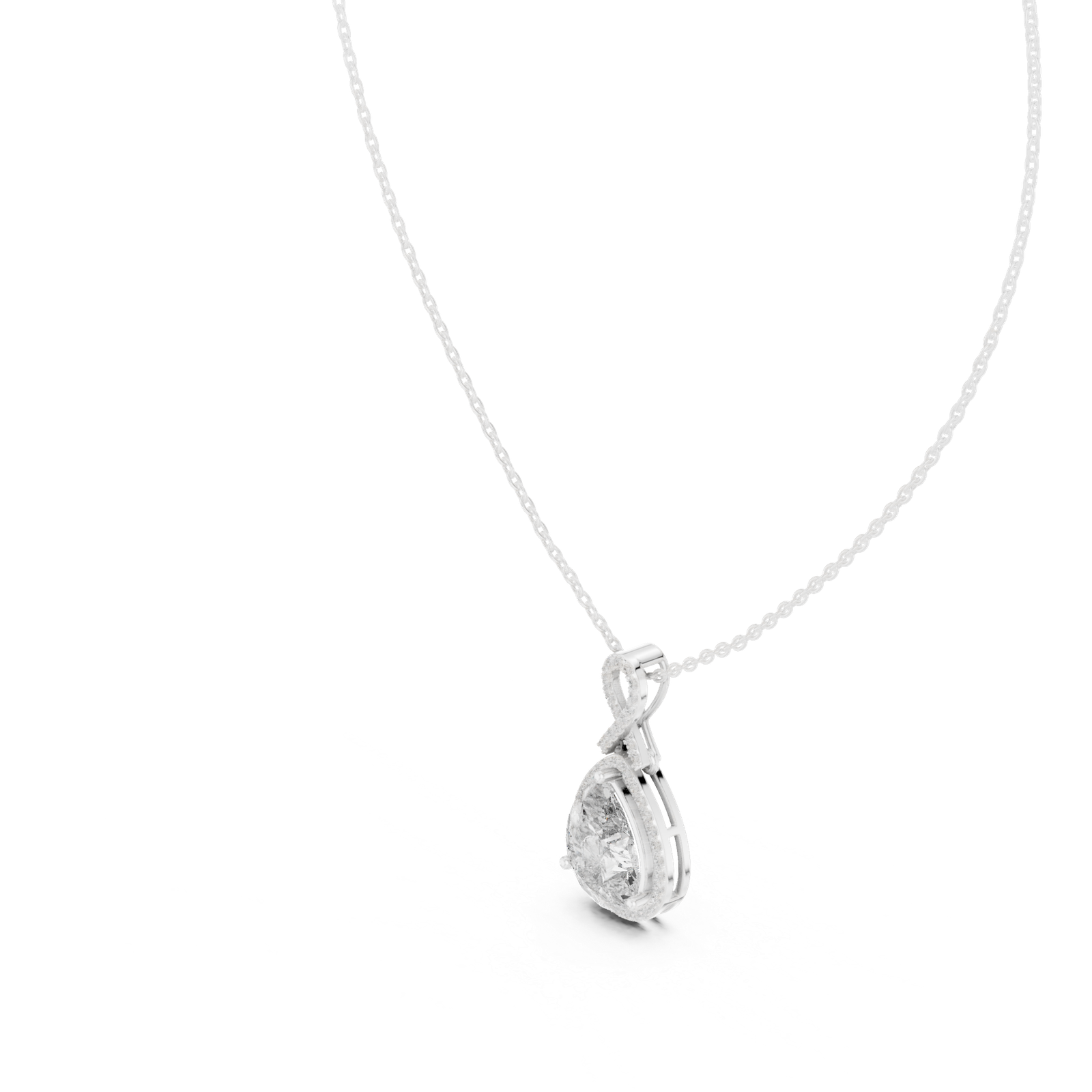 Alessia Pear Halo Statement Pendant
