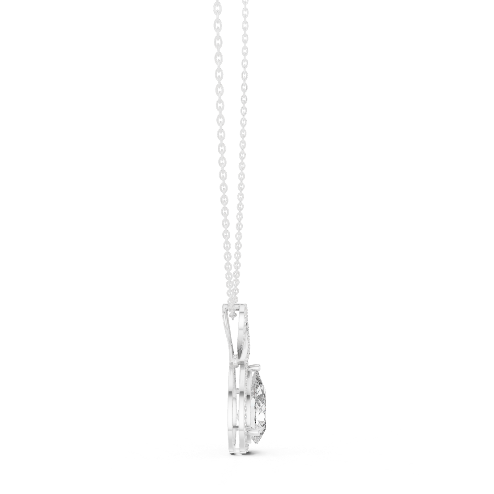 Alessia Pear Halo Statement Pendant