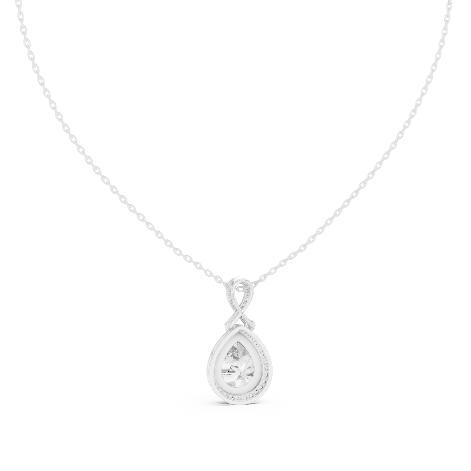 Alessia Pear Halo Statement Pendant