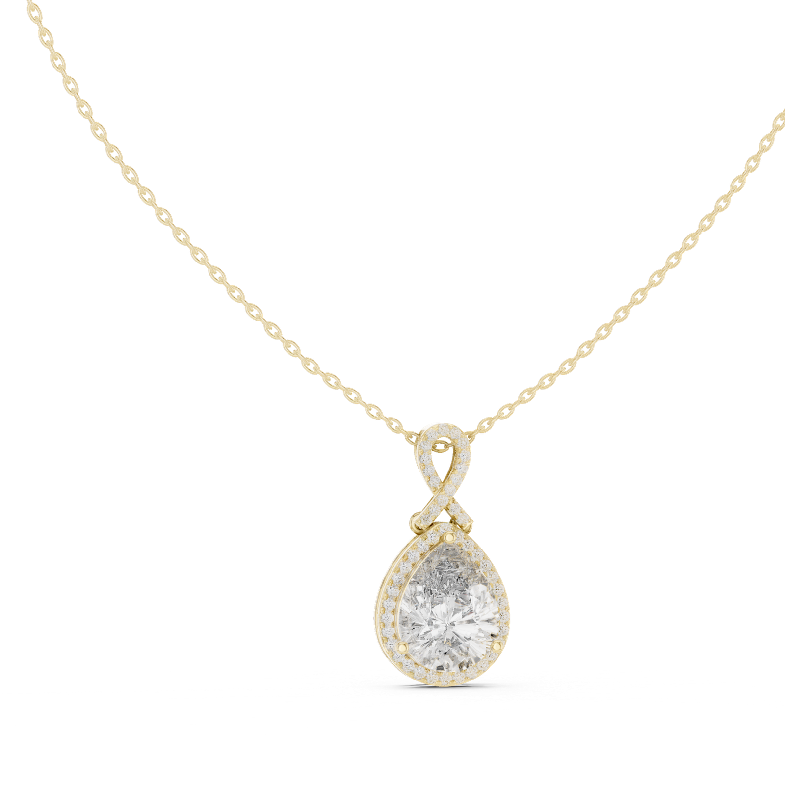 Alessia Pear Halo Statement Pendant