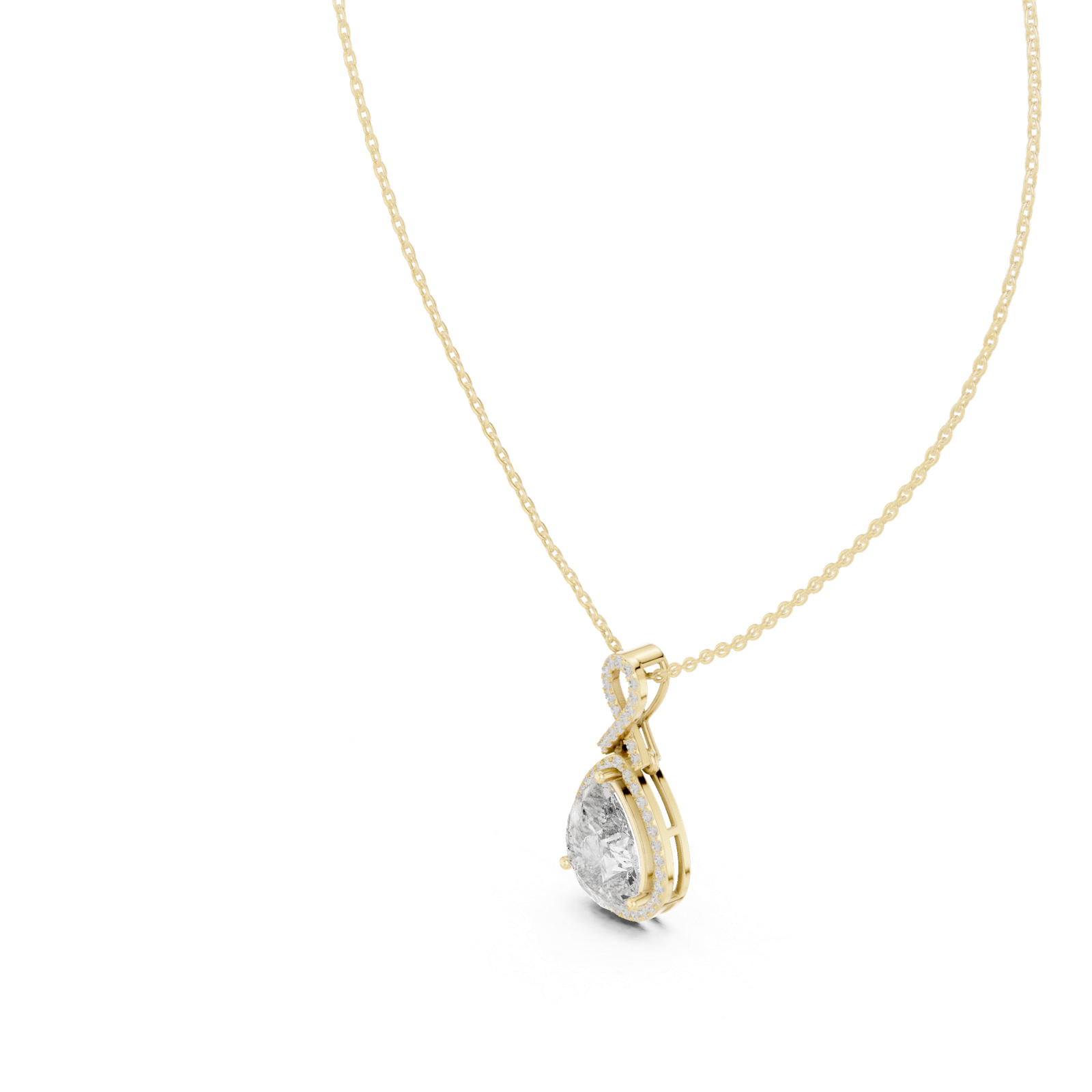 Alessia Pear Halo Statement Pendant