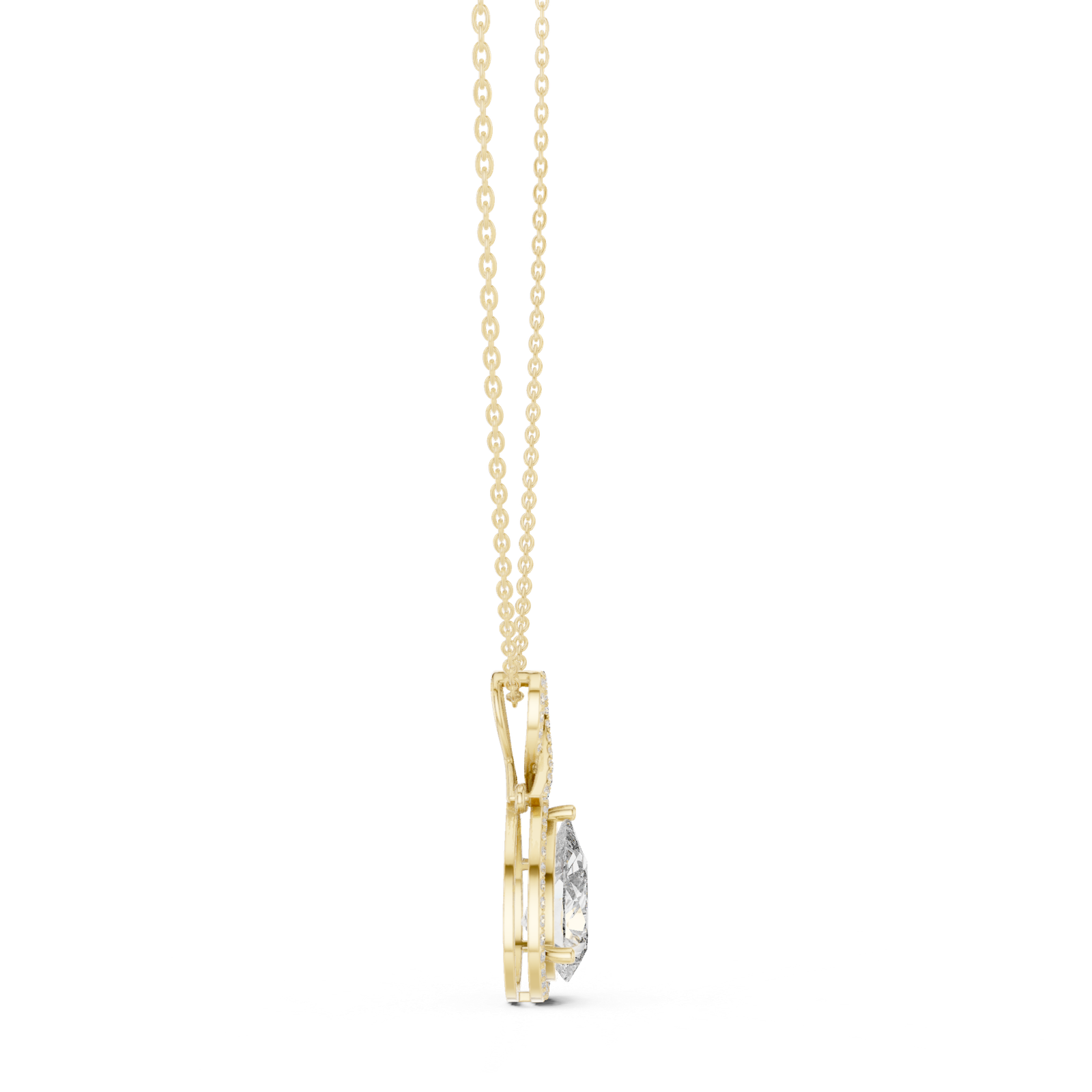 Alessia Pear Halo Statement Pendant