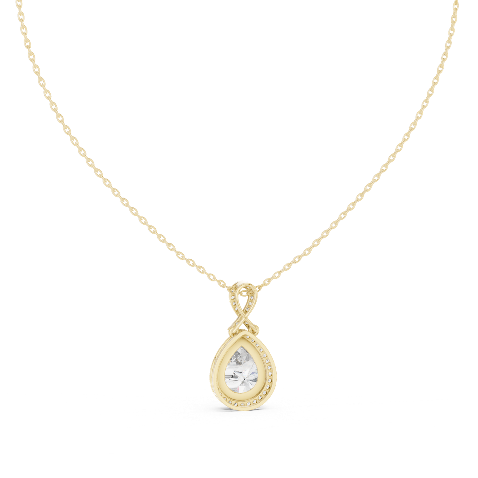 Alessia Pear Halo Statement Pendant