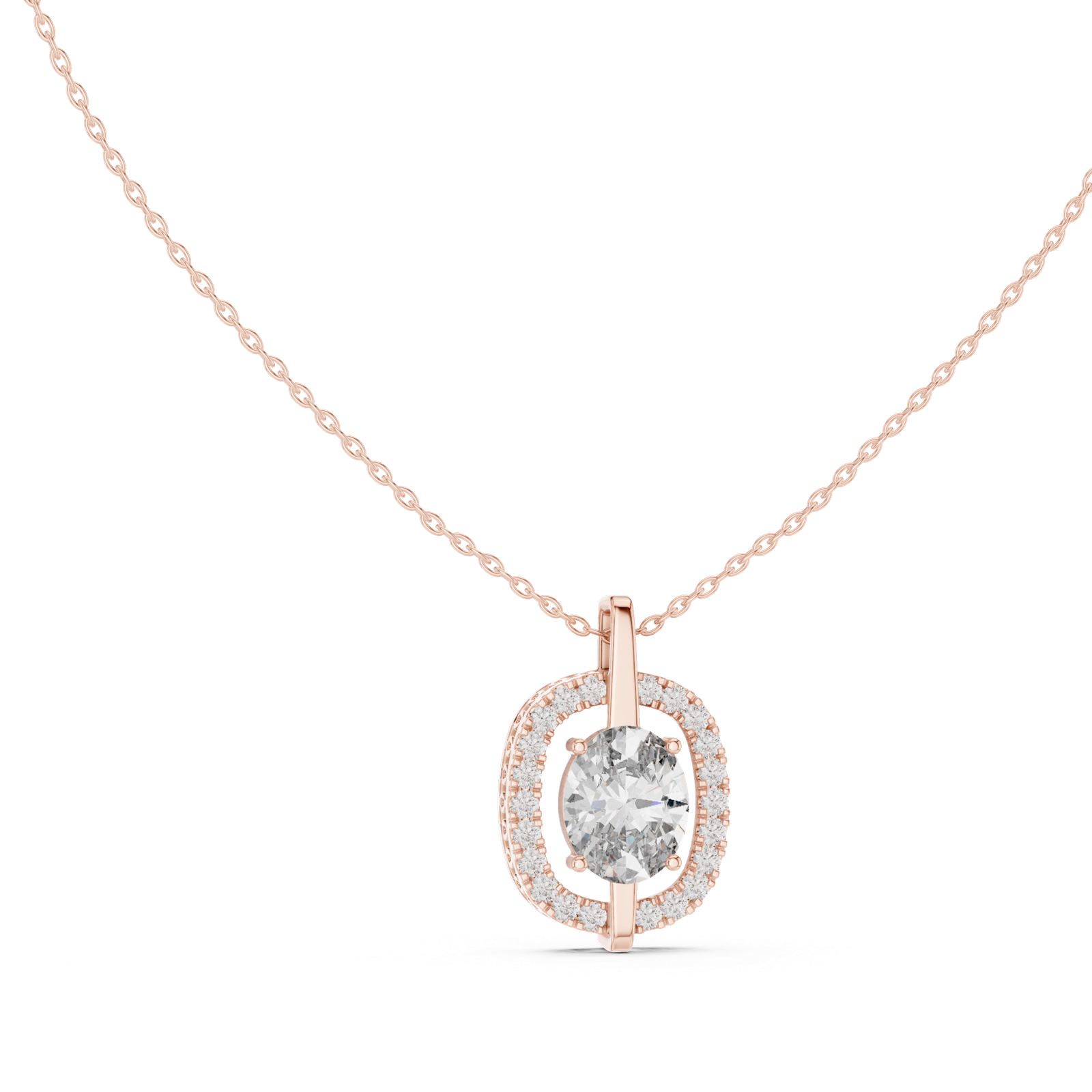 Mirielle Oval Halo Pendant