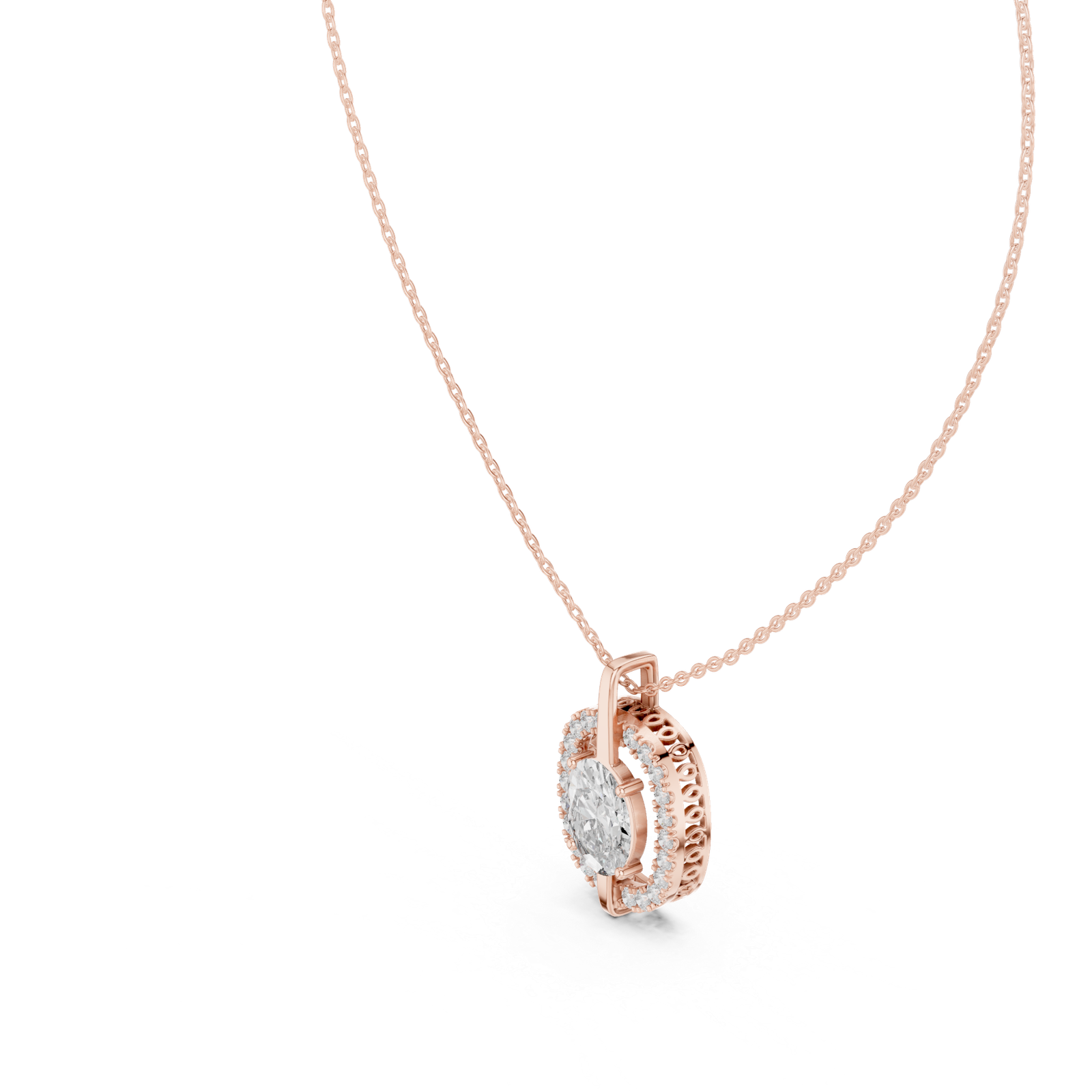 Mirielle Oval Halo Pendant