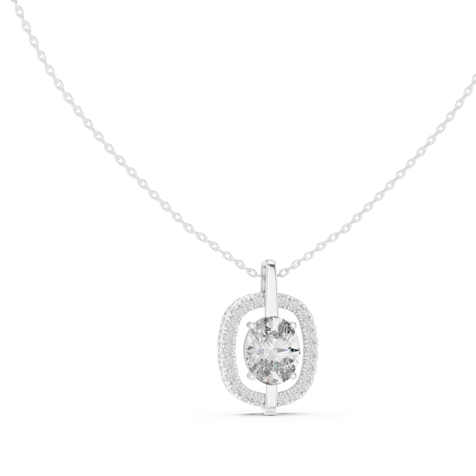 Mirielle Oval Halo Pendant