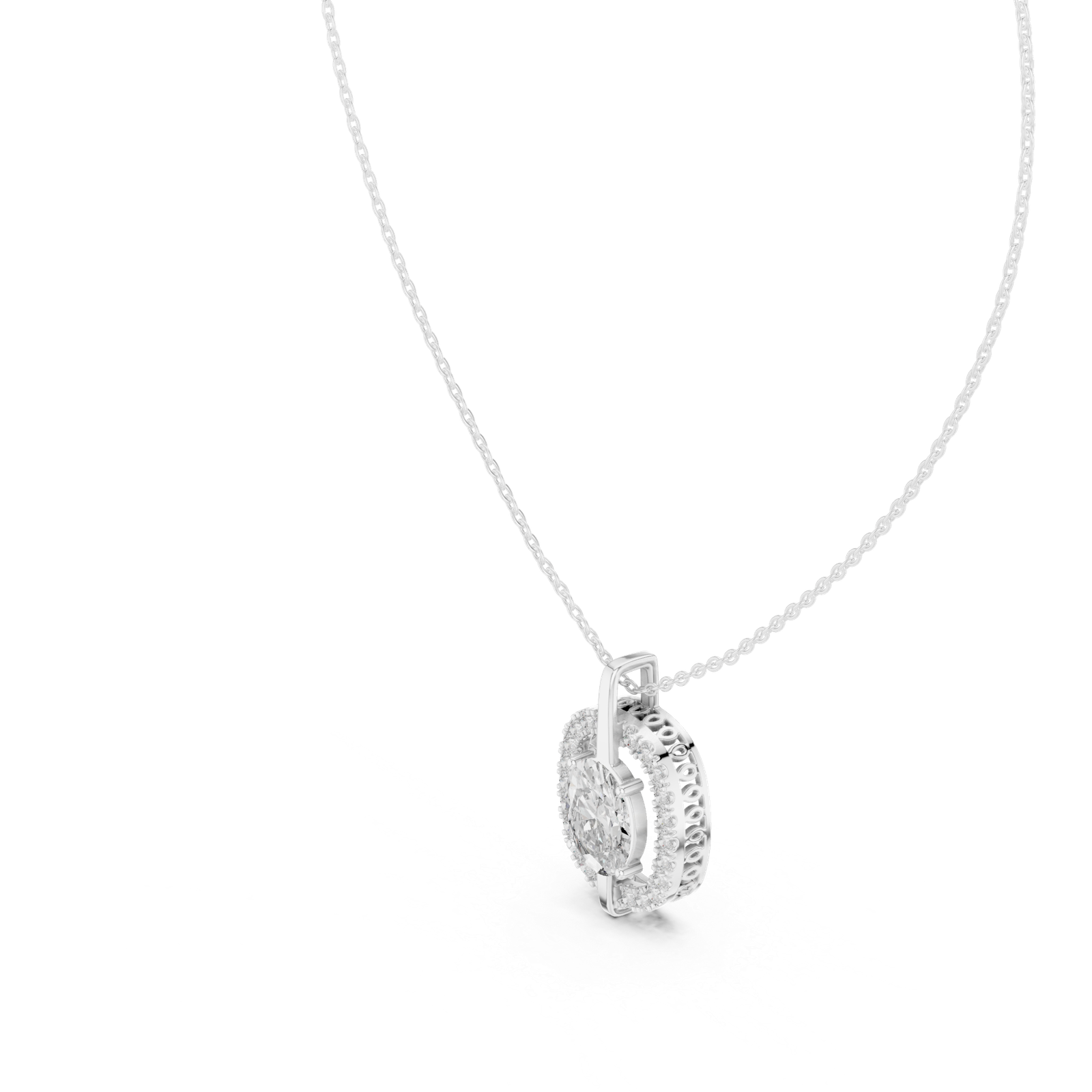 Mirielle Oval Halo Pendant