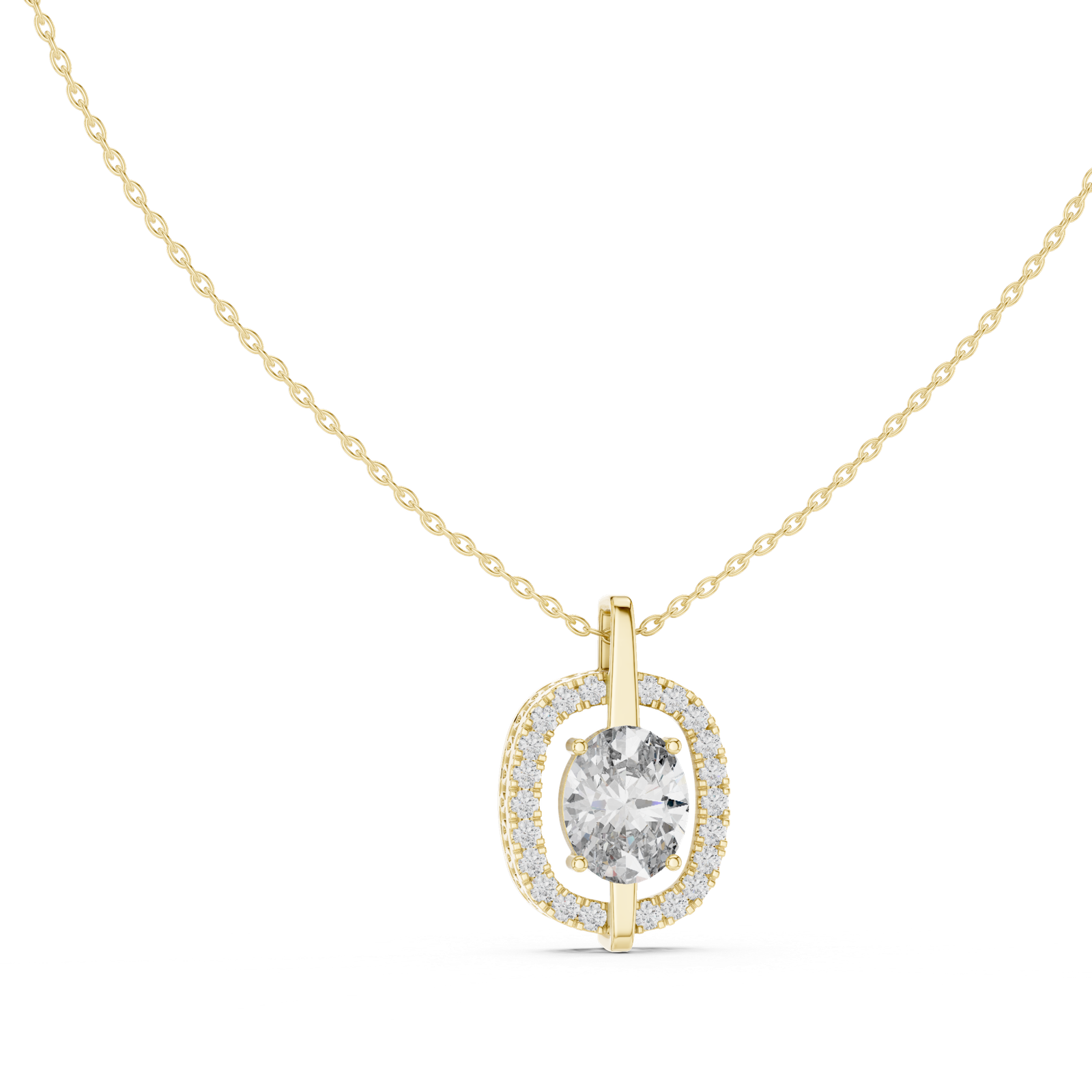 Mirielle Oval Halo Pendant