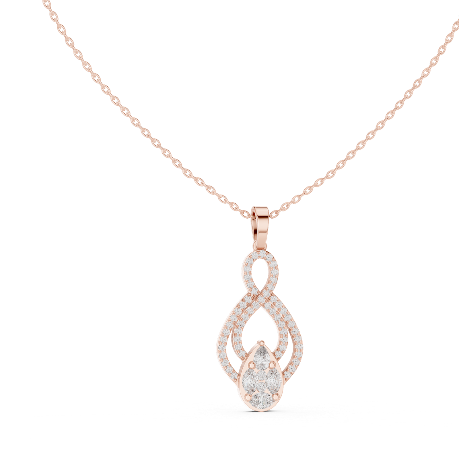 Zaria Infinity Floral Drop Pendant