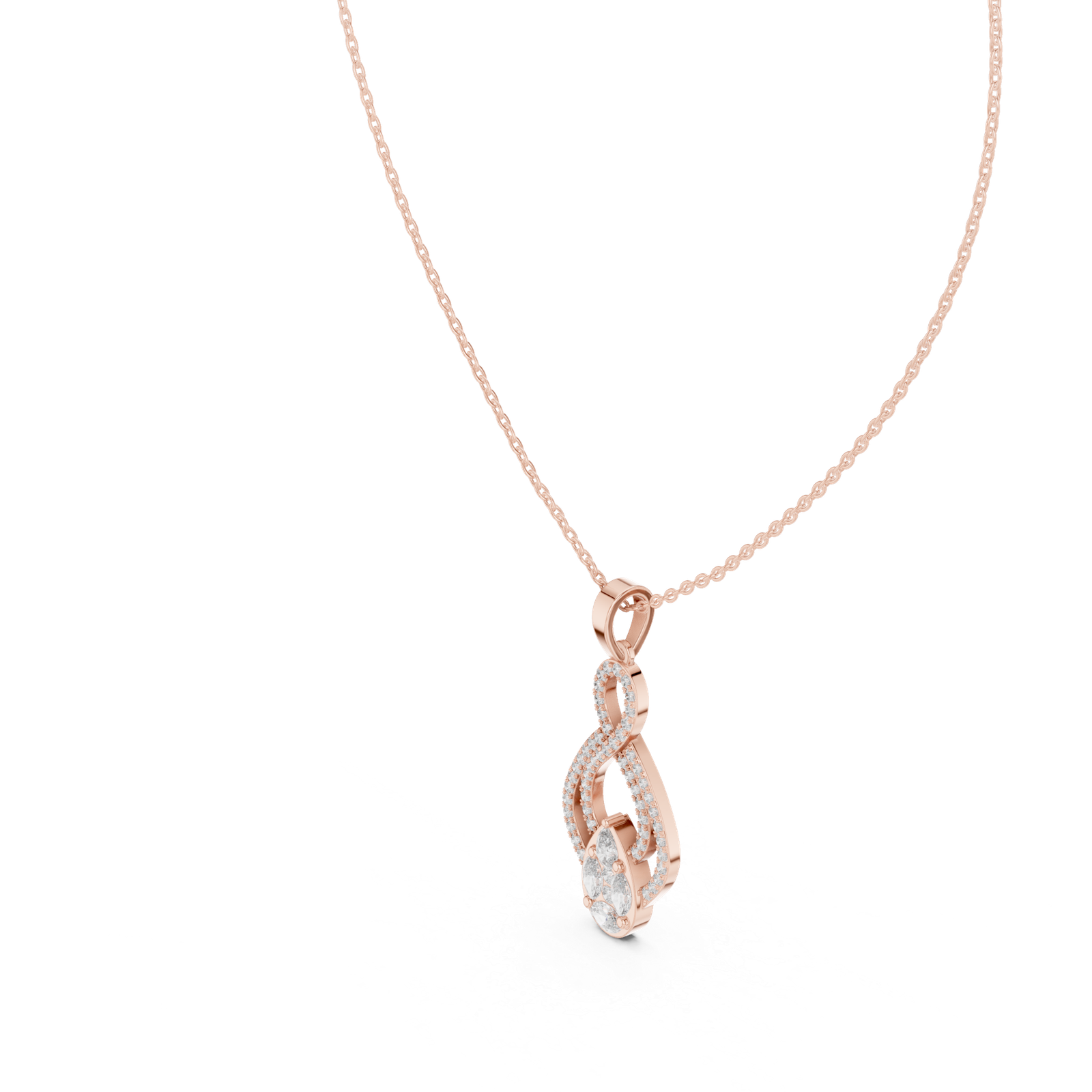 Zaria Infinity Floral Drop Pendant