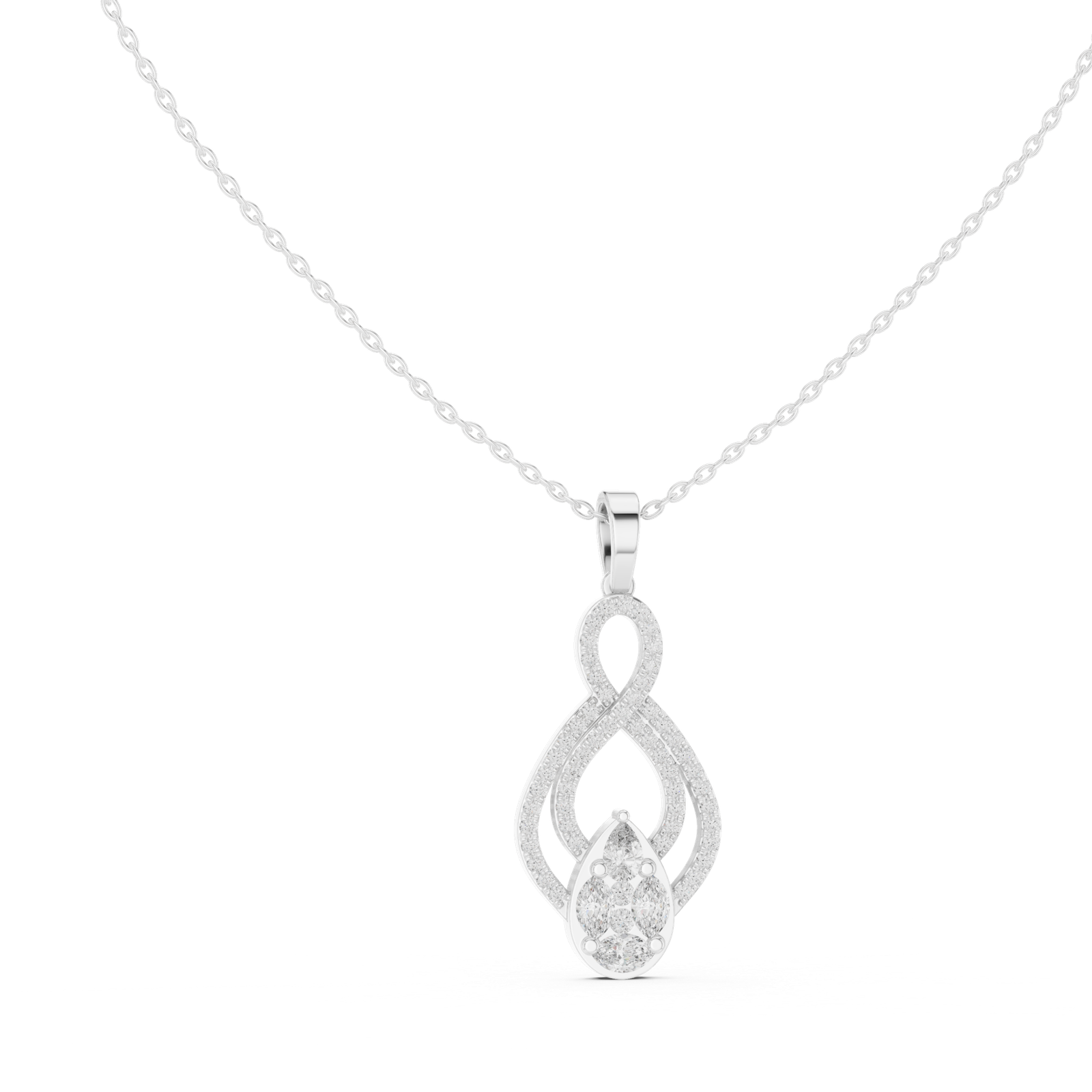 Zaria Infinity Floral Drop Pendant