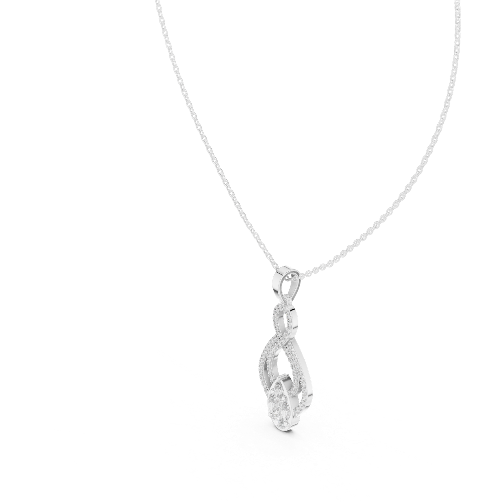 Zaria Infinity Floral Drop Pendant