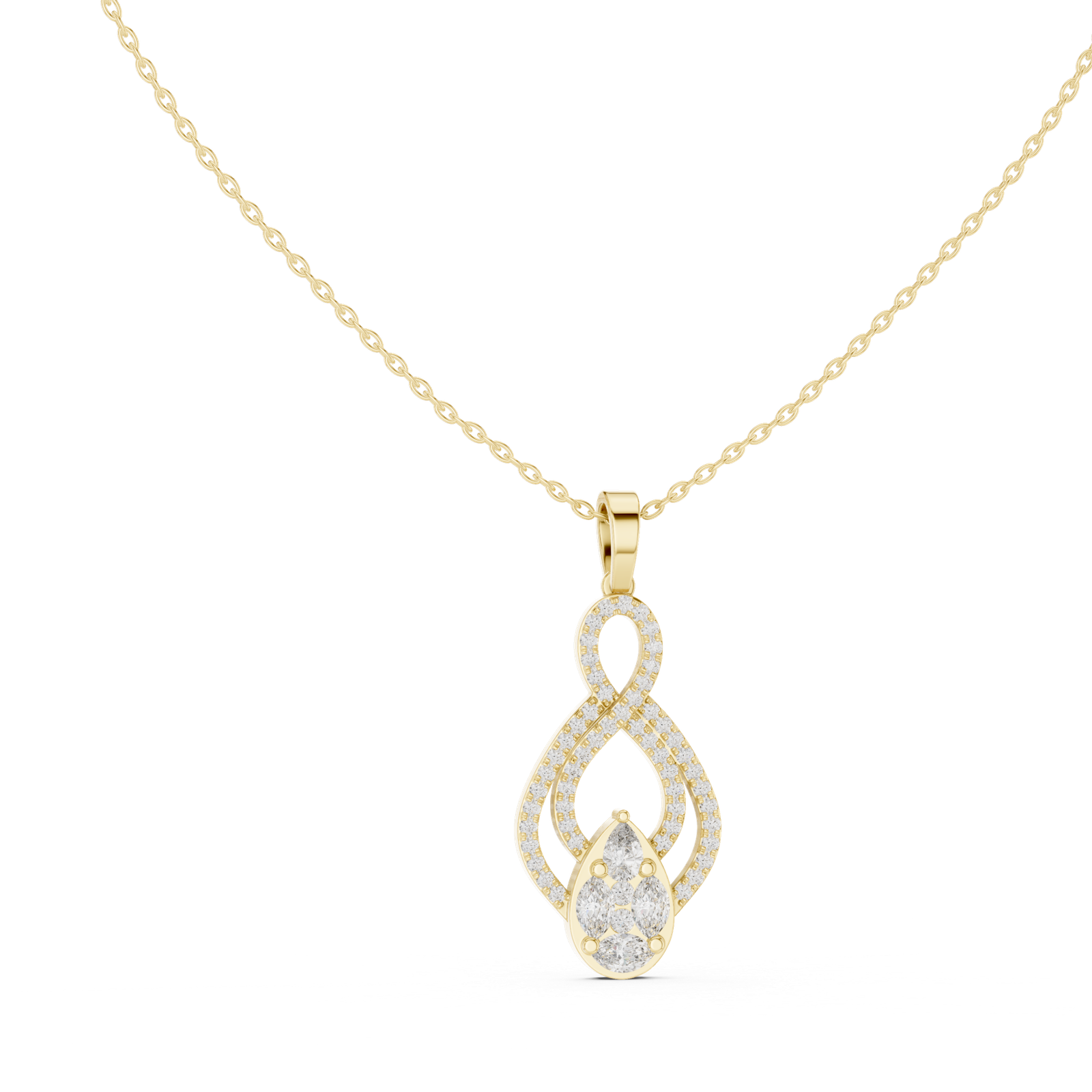 Zaria Infinity Floral Drop Pendant