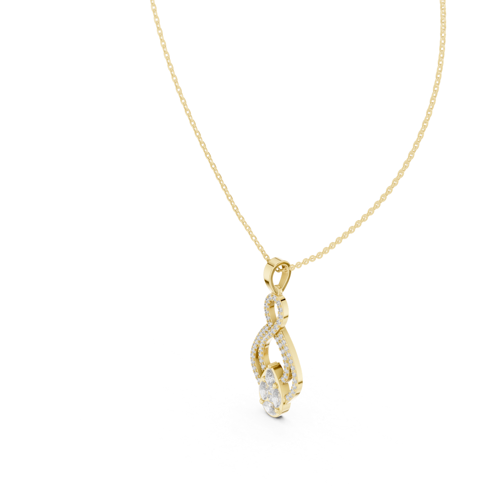 Zaria Infinity Floral Drop Pendant